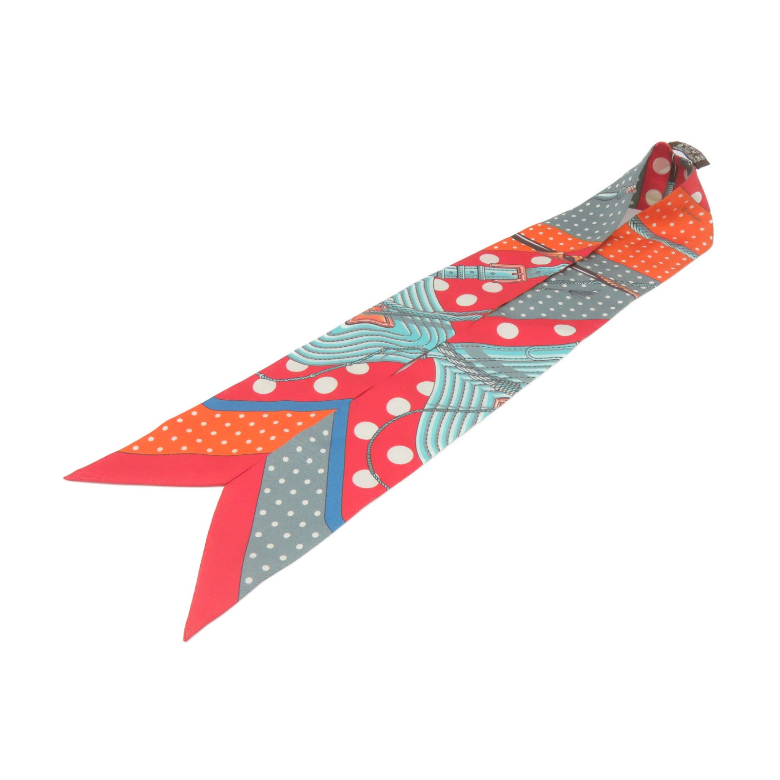 HERMES 【激減優惠】絲質Twilly Scarf絲巾紅色/橙色/彩色