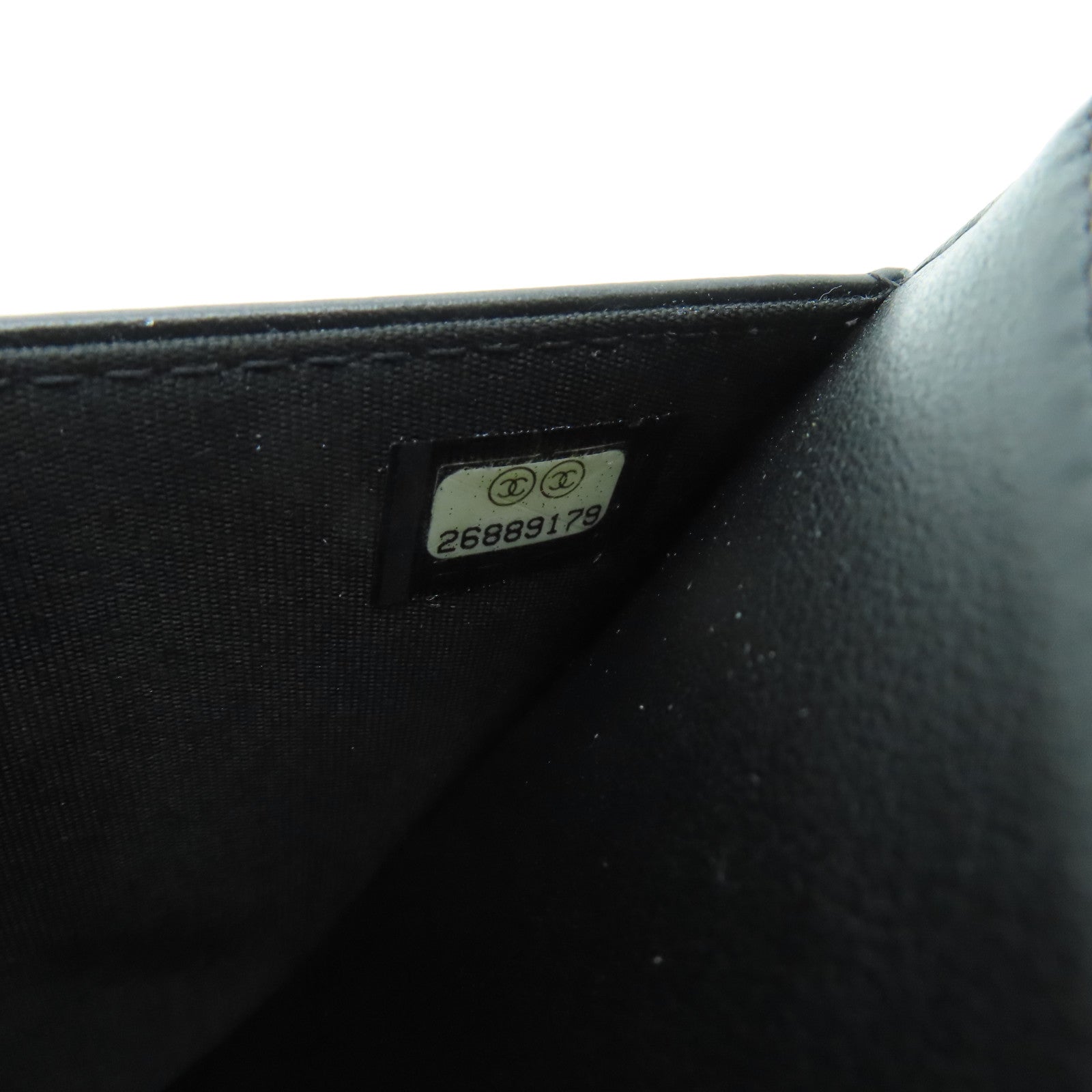 CHANEL 菱格Caviar皮革Boy Wallet On Chain金扣鏈帶肩背袋黑色
