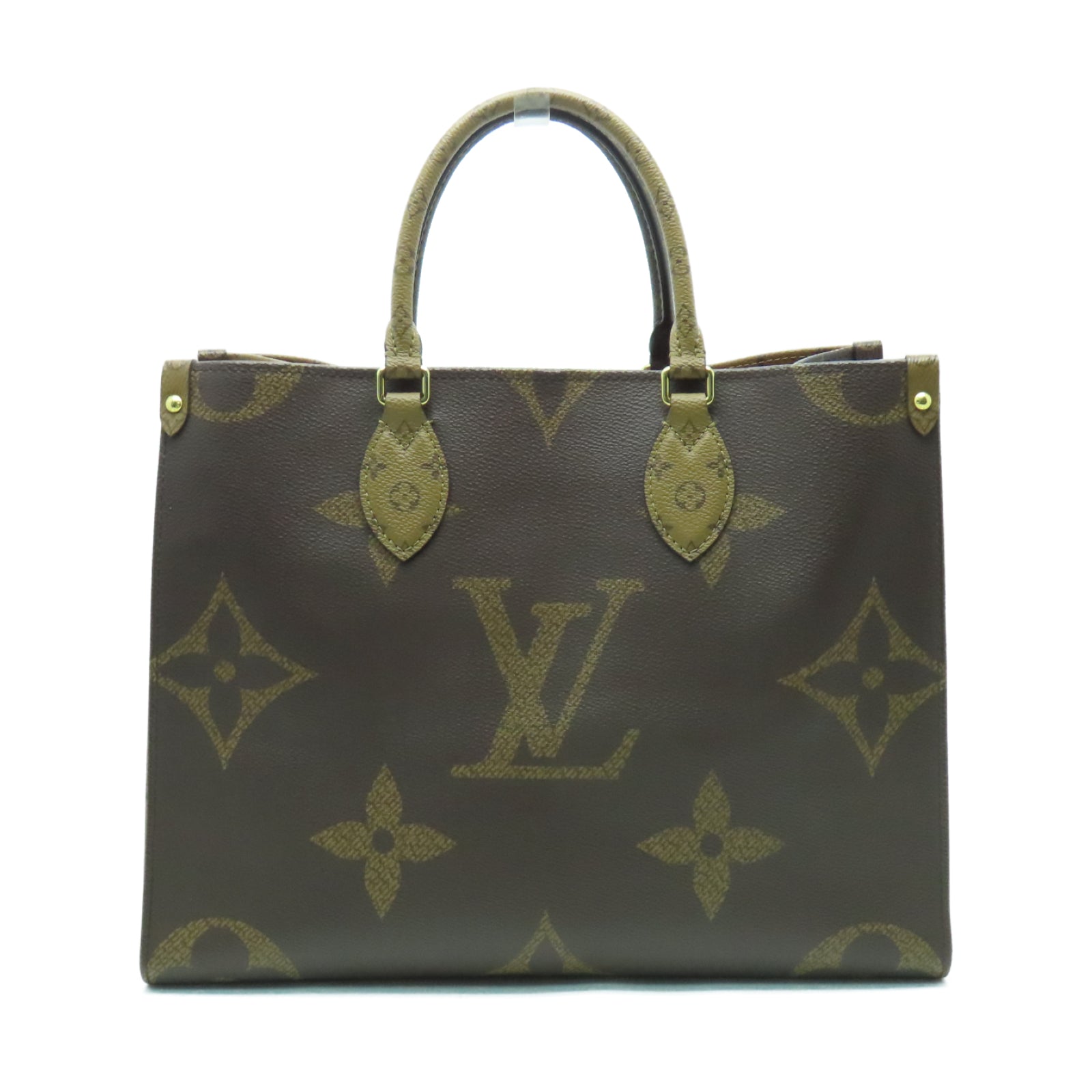 LOUIS VUITTON Monogram Giant OnTheGo MM金扣手挽肩背兩用袋啡色