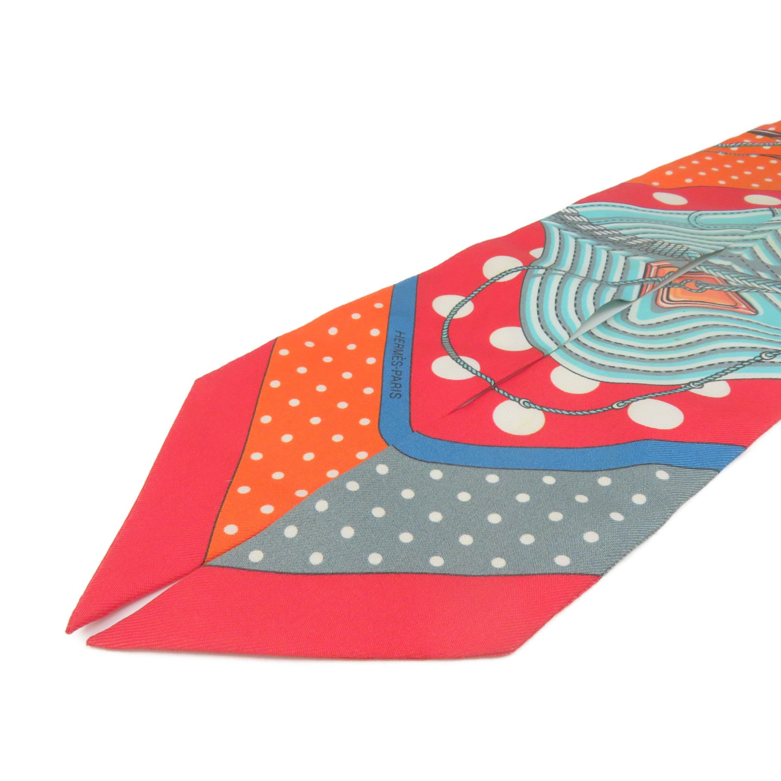 HERMES 【激減優惠】絲質Twilly Scarf絲巾紅色/橙色/彩色