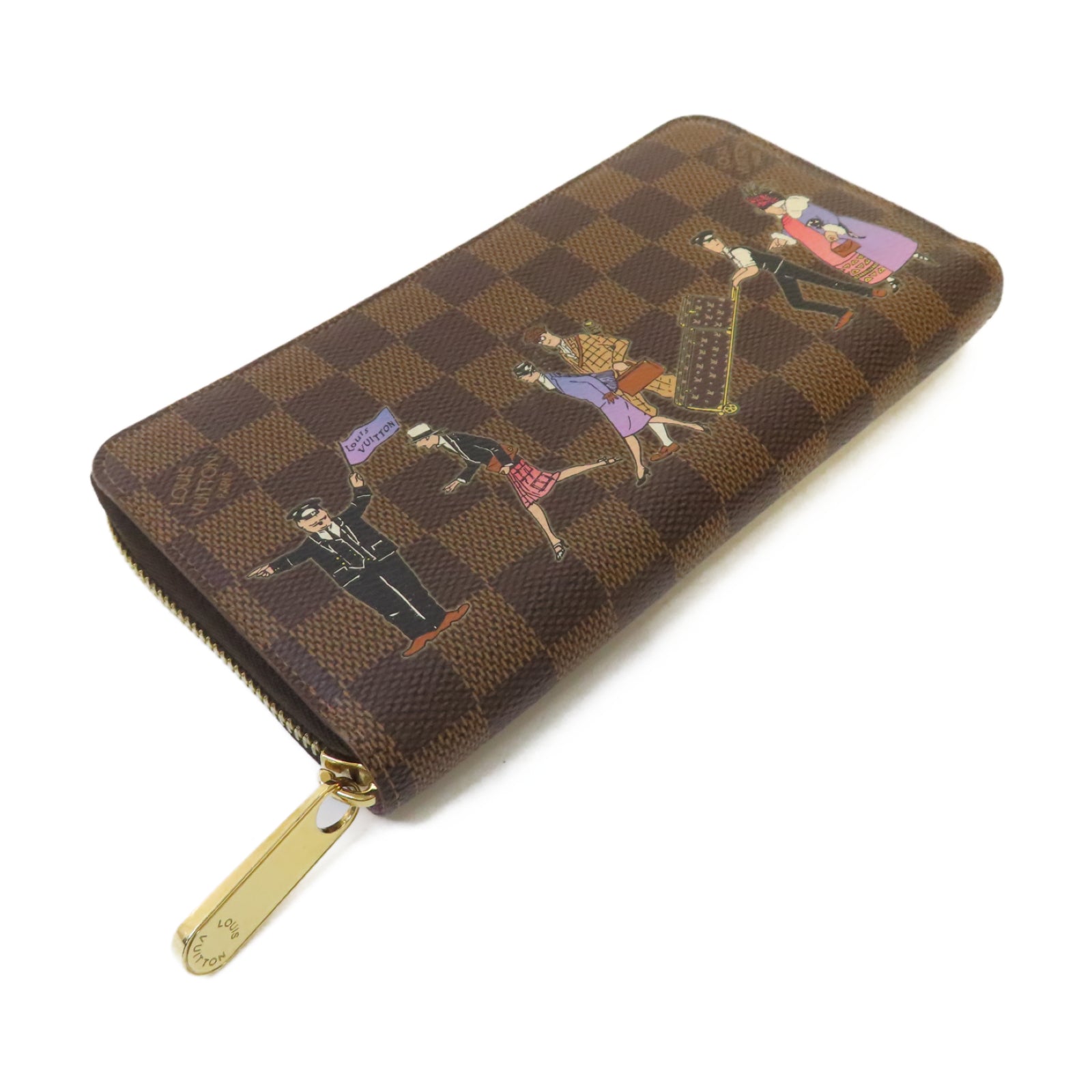 LOUIS VUITTON Damier Long Zipper Illustre Wallet 金扣長錢包啡色