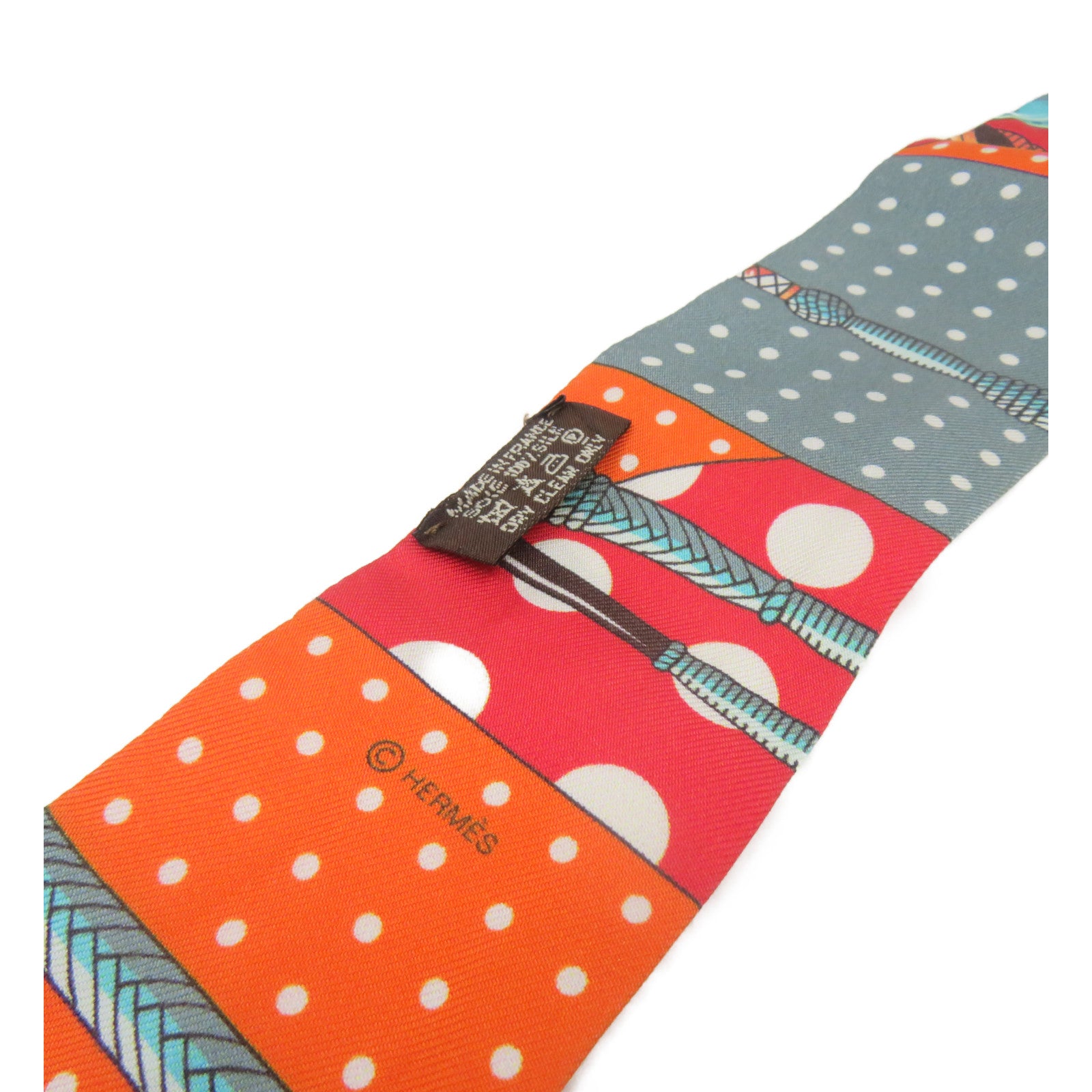 HERMES 【激減優惠】絲質Twilly Scarf絲巾紅色/橙色/彩色
