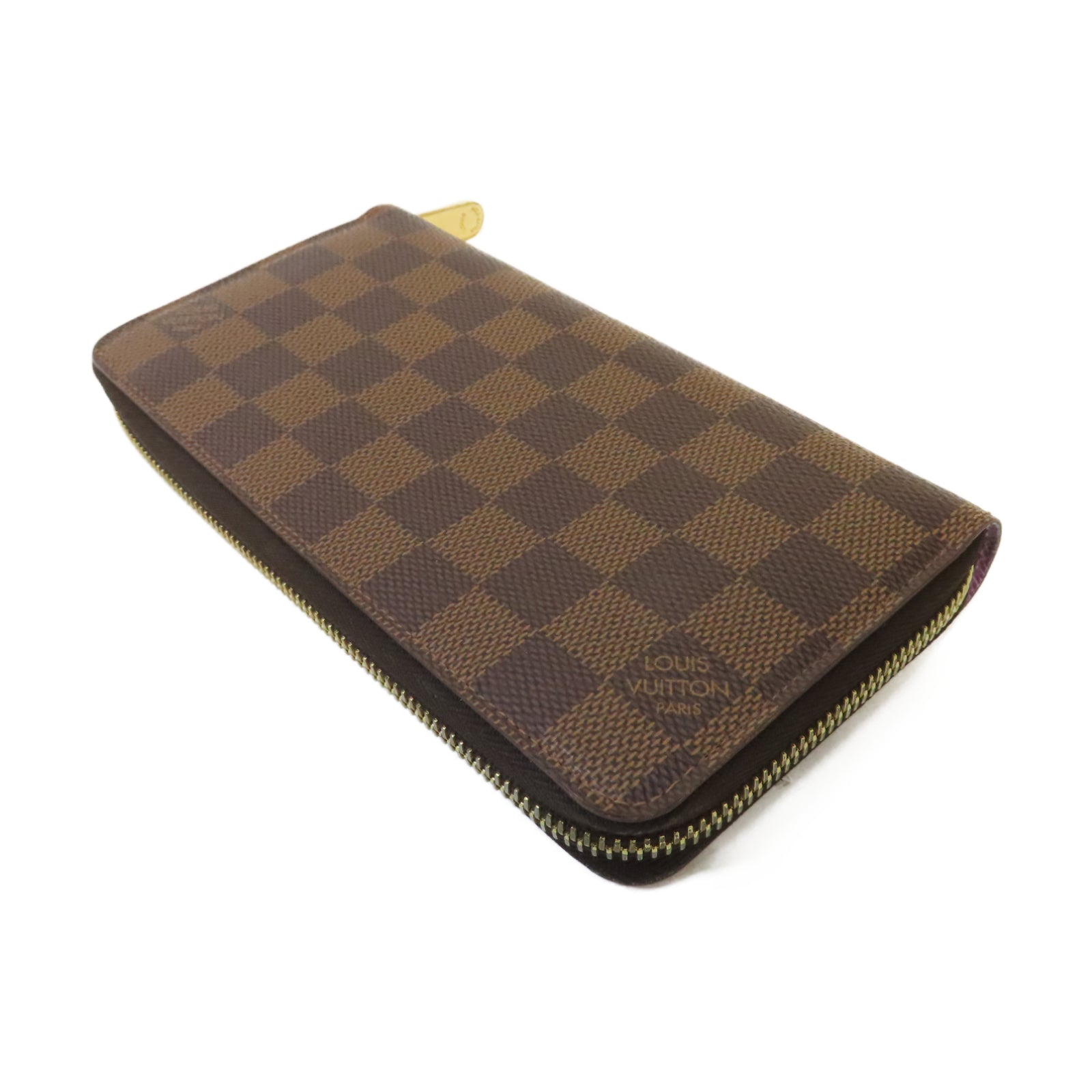 LOUIS VUITTON Damier Long Zipper Illustre Wallet 金扣長錢包啡色