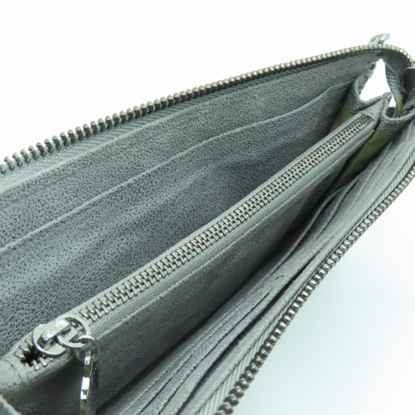 SELECTION Leather Long Wallet Silver Buckle Gray