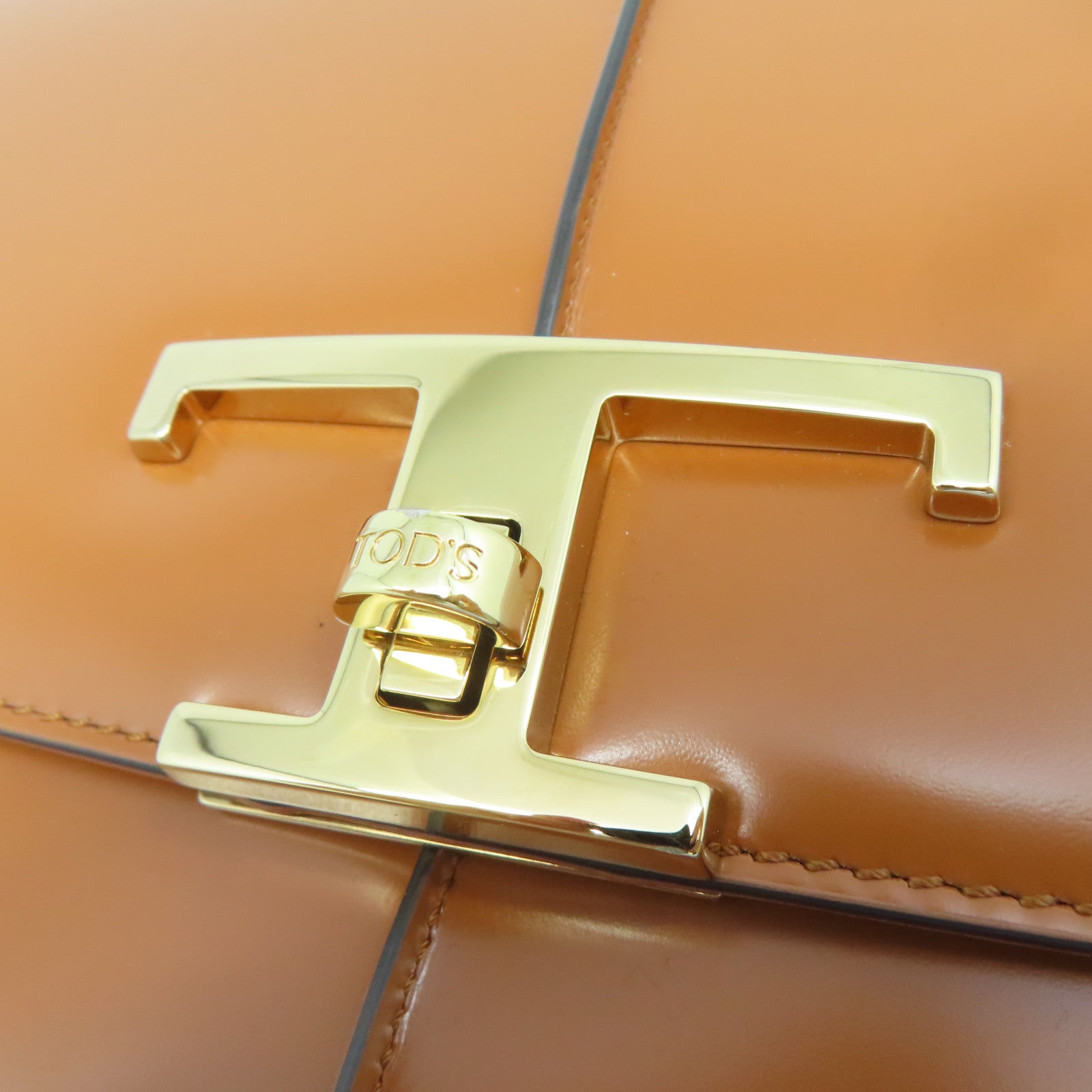 TOD’S 牛皮皮革Shoulder Bag金扣手挽肩背兩用袋棕色