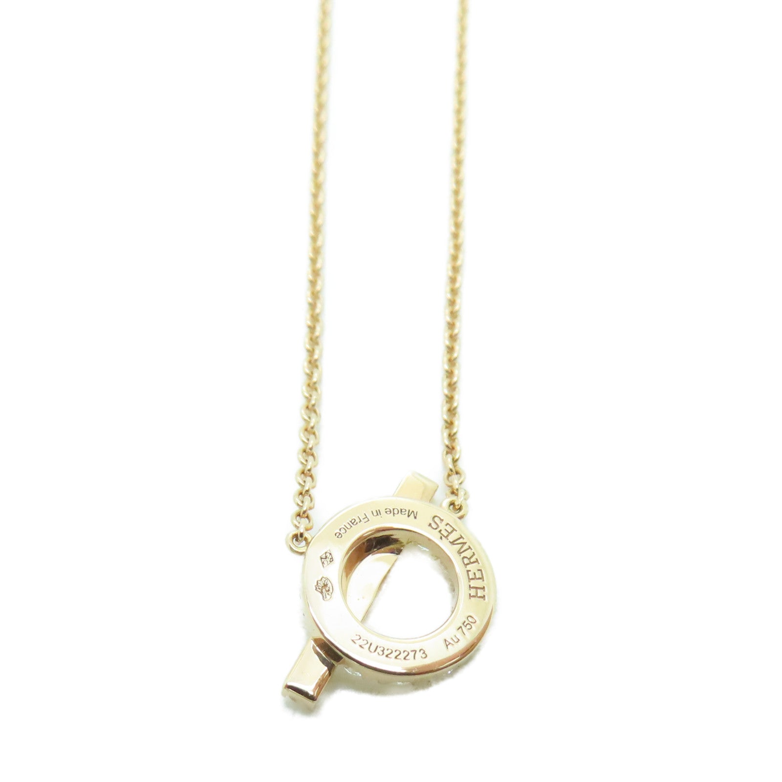 HERMES 18K玫瑰金Finesse Pendant項鍊