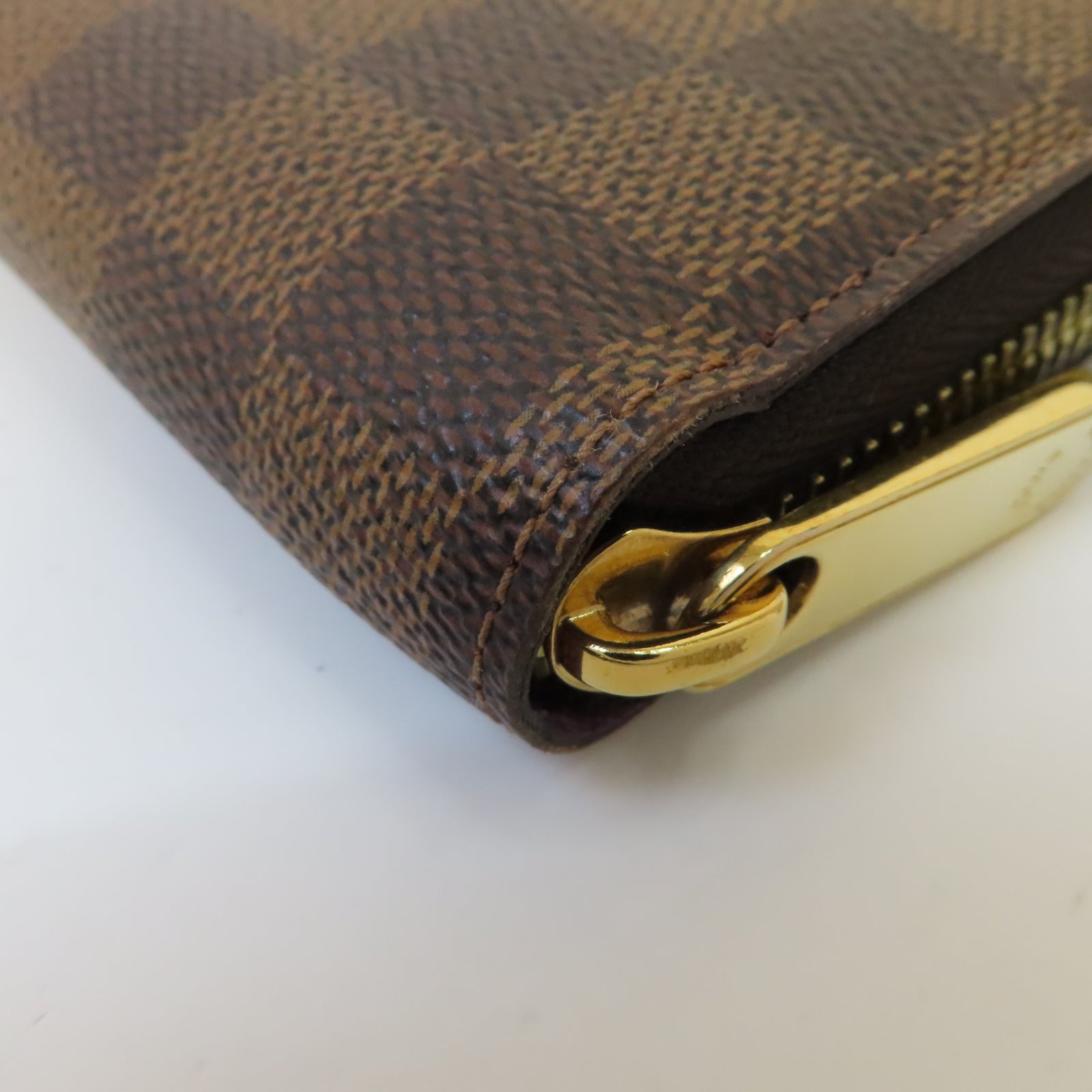 LOUIS VUITTON Damier Long Zipper Illustre Wallet 金扣長錢包啡色