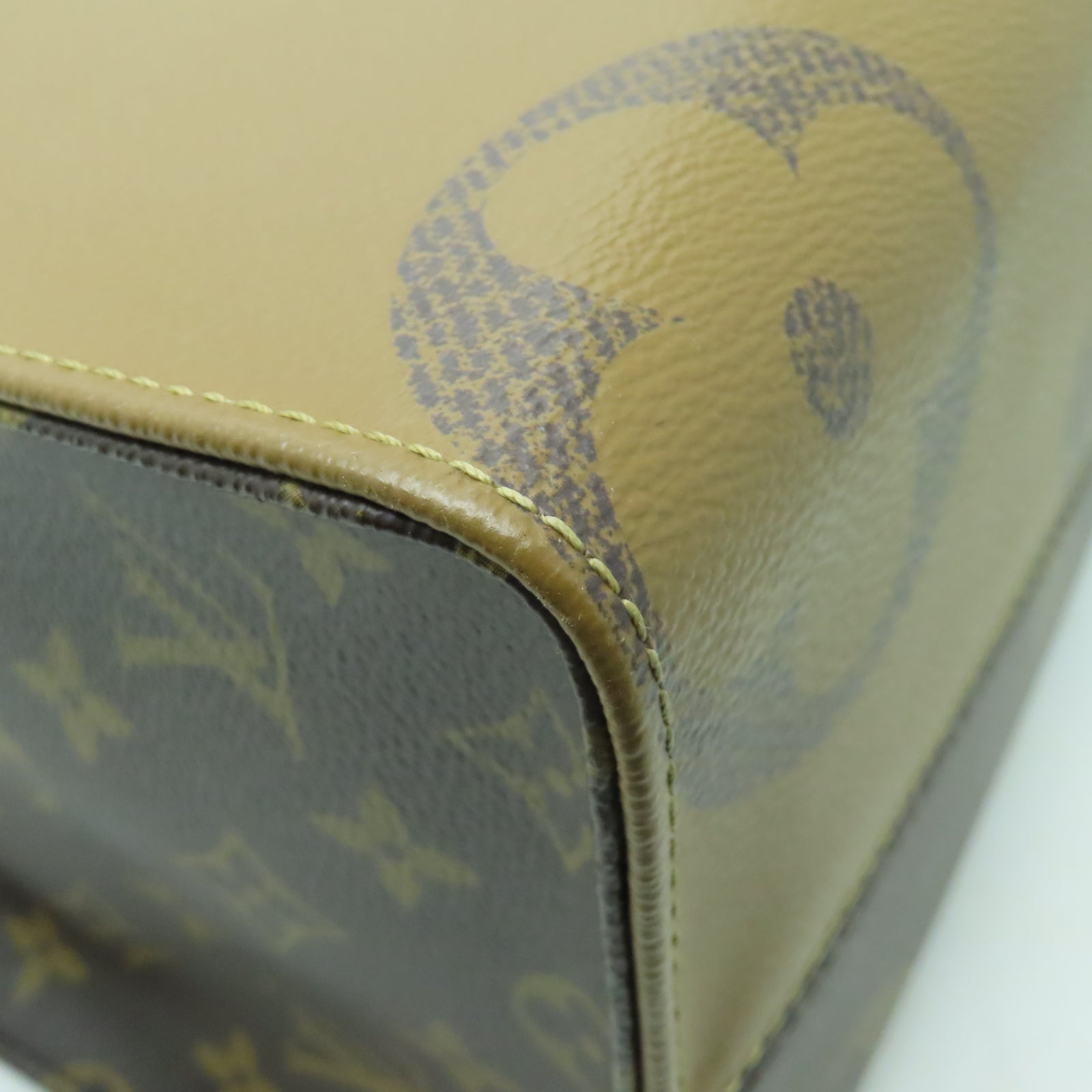 LOUIS VUITTON Monogram Giant OnTheGo MM金扣手挽肩背兩用袋啡色