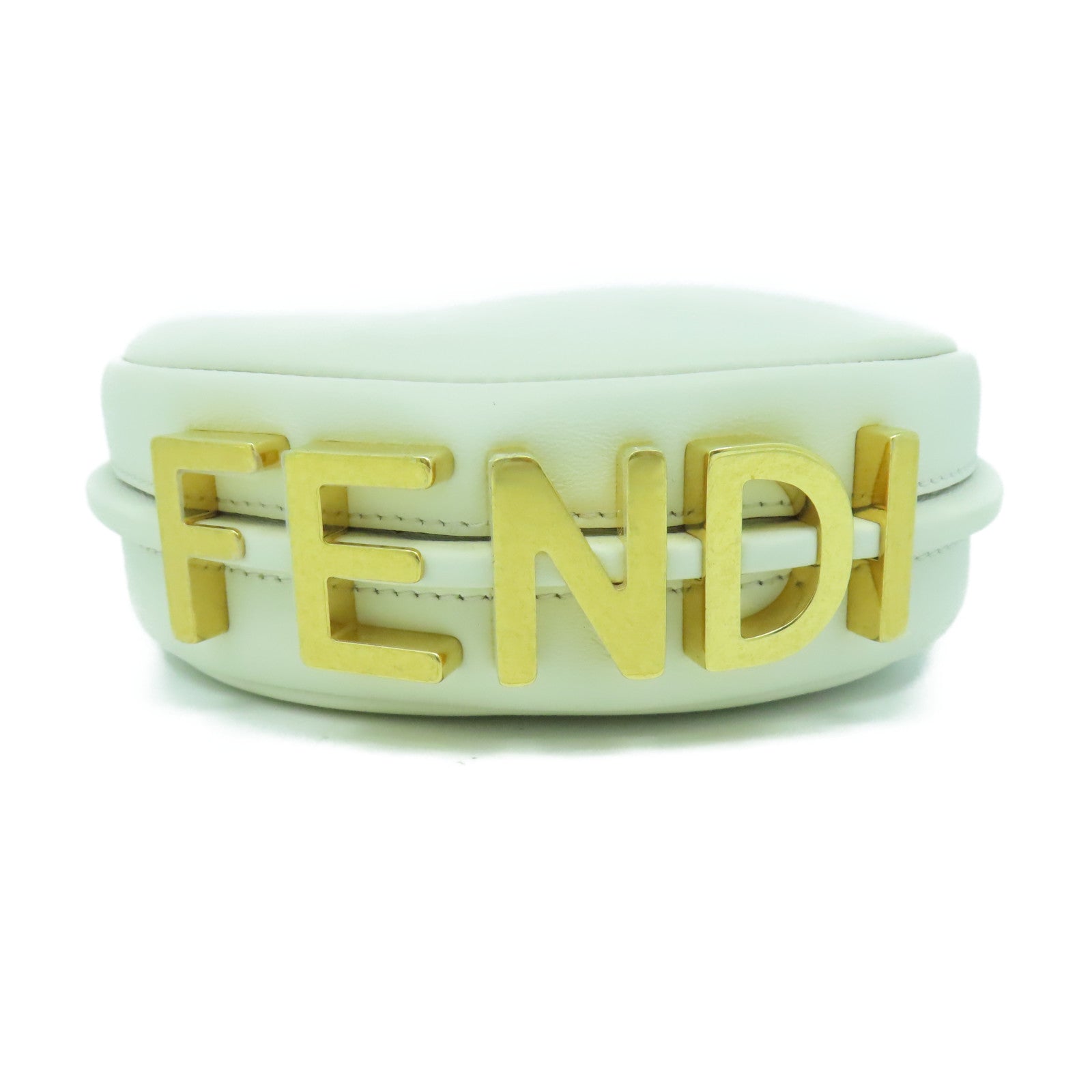FENDI 【激減優惠】牛皮皮革Hand Bag金扣手挽袋白色