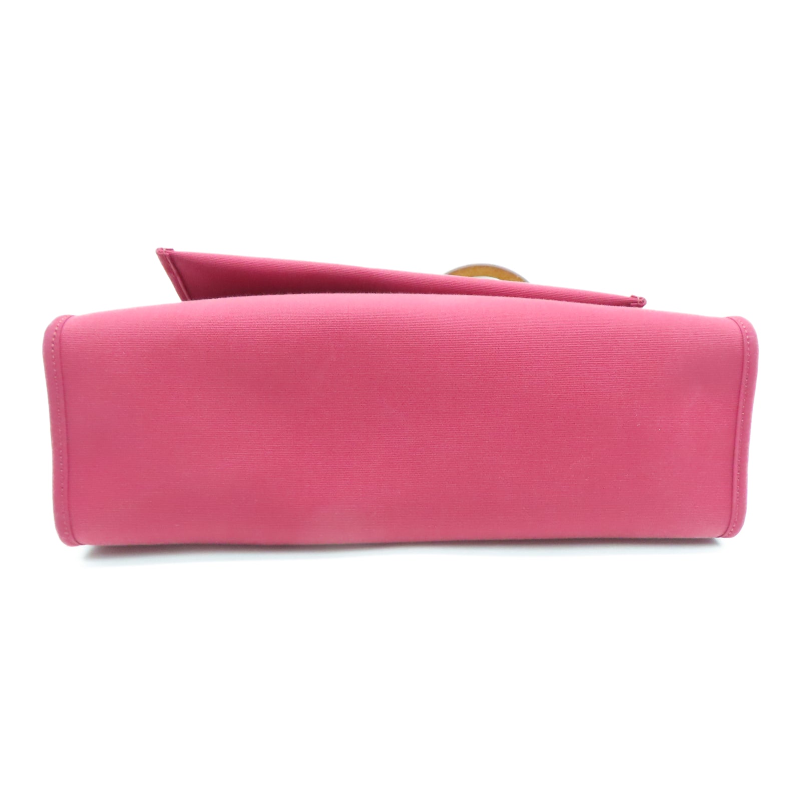 HERMES Toile皮革Herbag PM银扣手挽肩背两用袋宝石红色