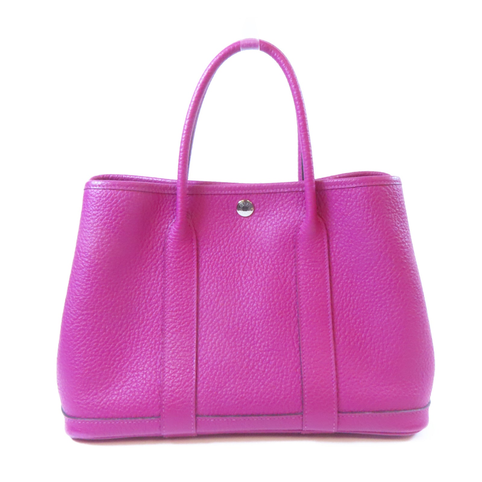 HERMES Negonda皮革Garden Party TPM銀扣手挽袋Rose Pourpre紫玫瑰色
