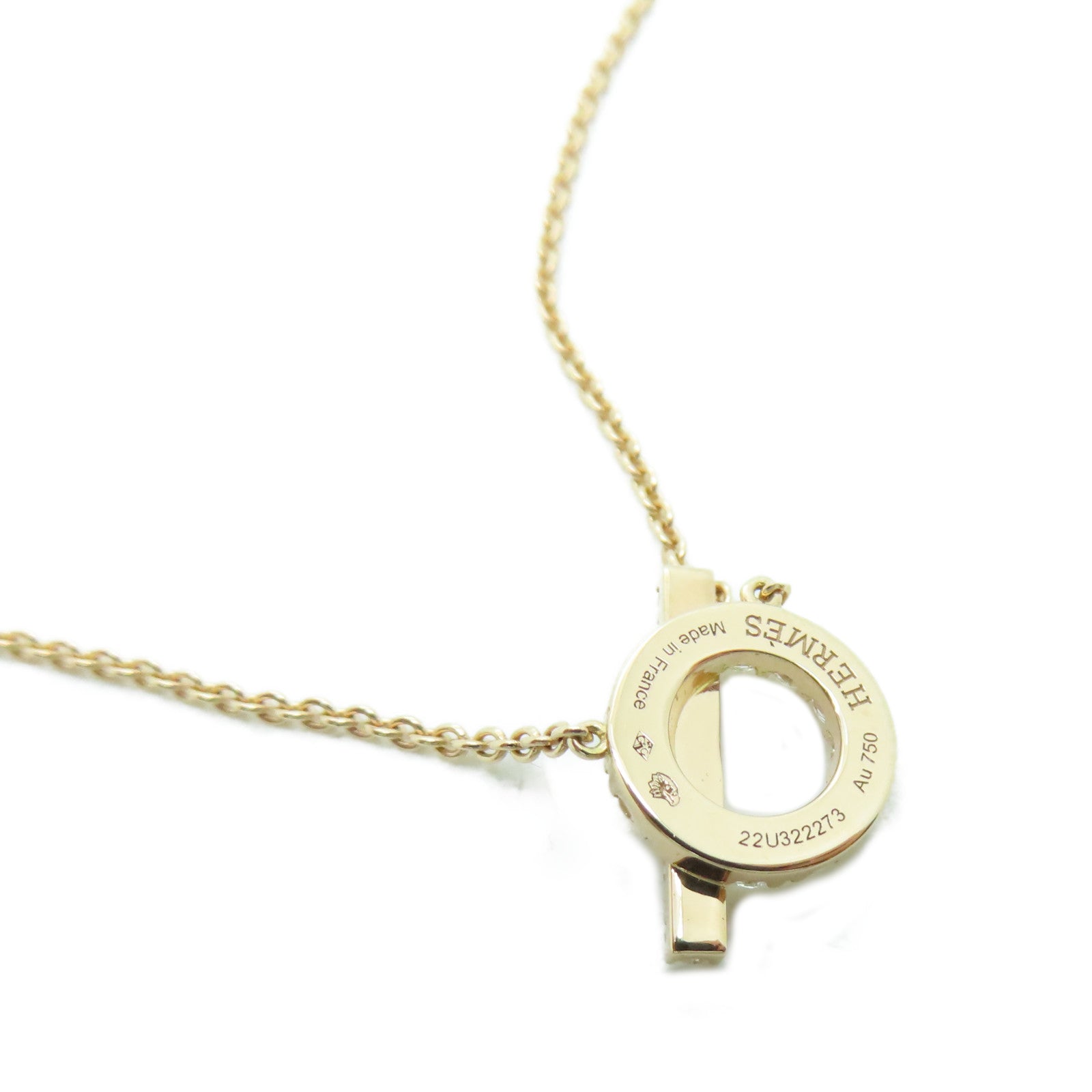HERMES 18K玫瑰金Finesse Pendant項鍊