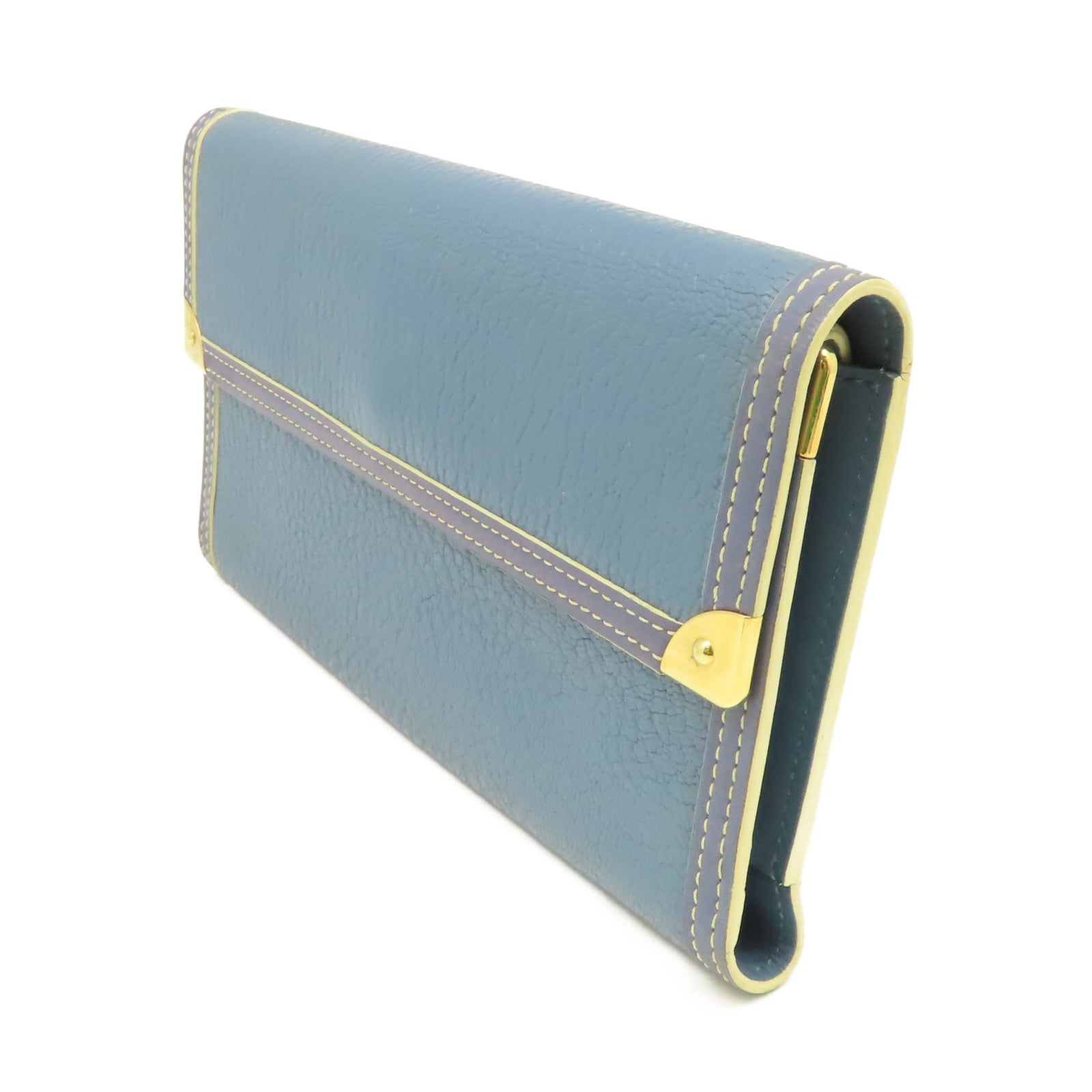 LOUIS VUITTON 山羊皮革Long Wallet長錢包藍色
