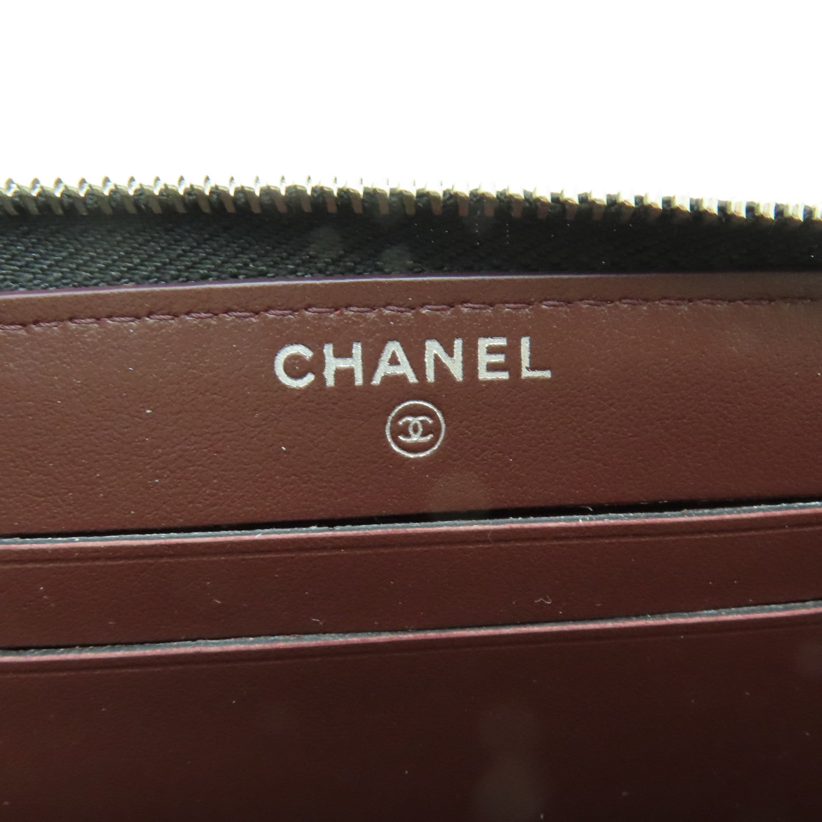 CHANEL 斜紋Caviar皮革Wallet銀扣長錢包黑色