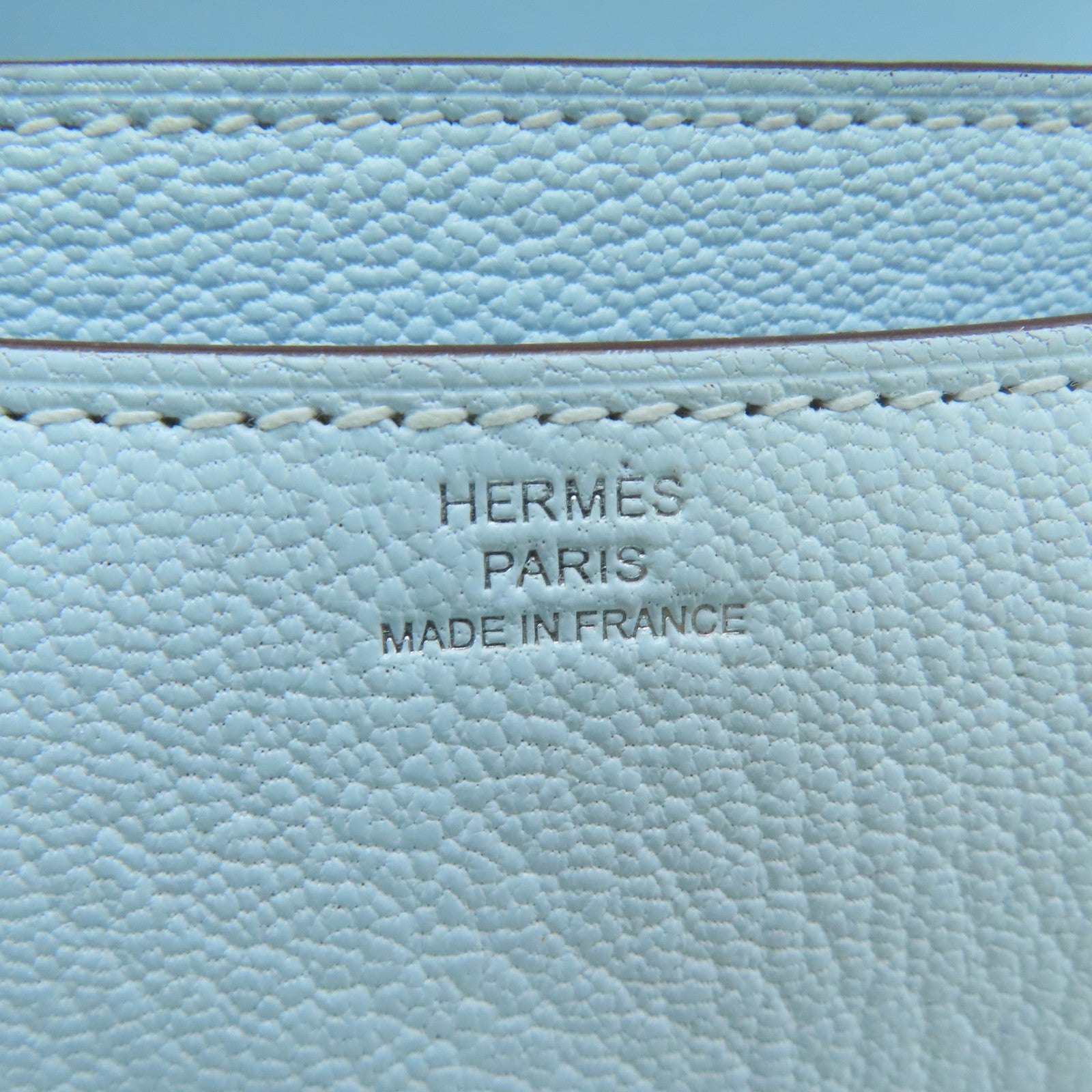 HERMES [Sharp Discount] Chevre Leather Constance Mini Silver