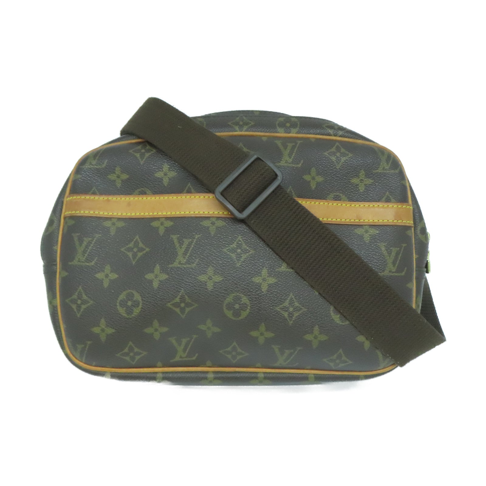 LOUIS VUITTON Monogram Reporter PM金扣肩背袋啡色