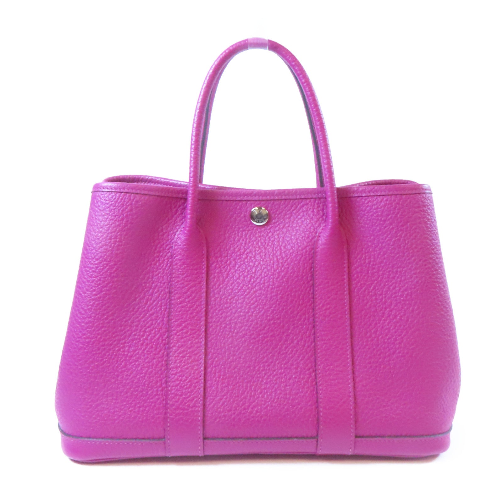 HERMES Negonda皮革Garden Party TPM銀扣手挽袋Rose Pourpre紫玫瑰色
