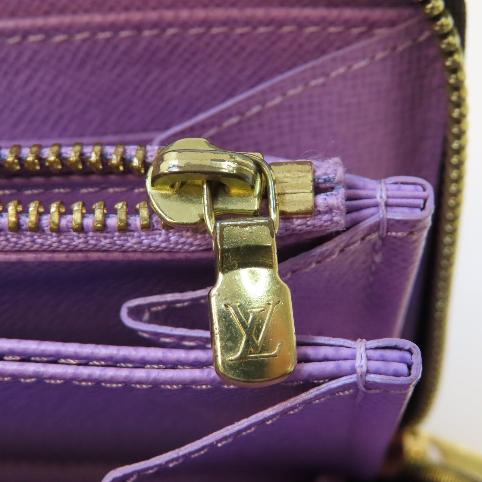 LOUIS VUITTON Damier Long Zipper Illustre Wallet 金扣長錢包啡色