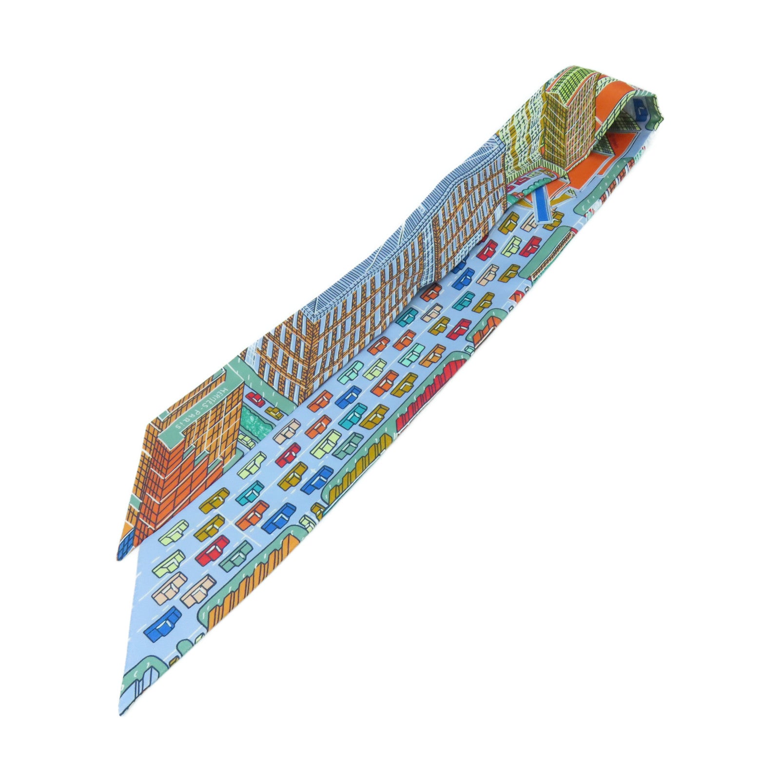 HERMES 絲質Twilly絲巾彩色