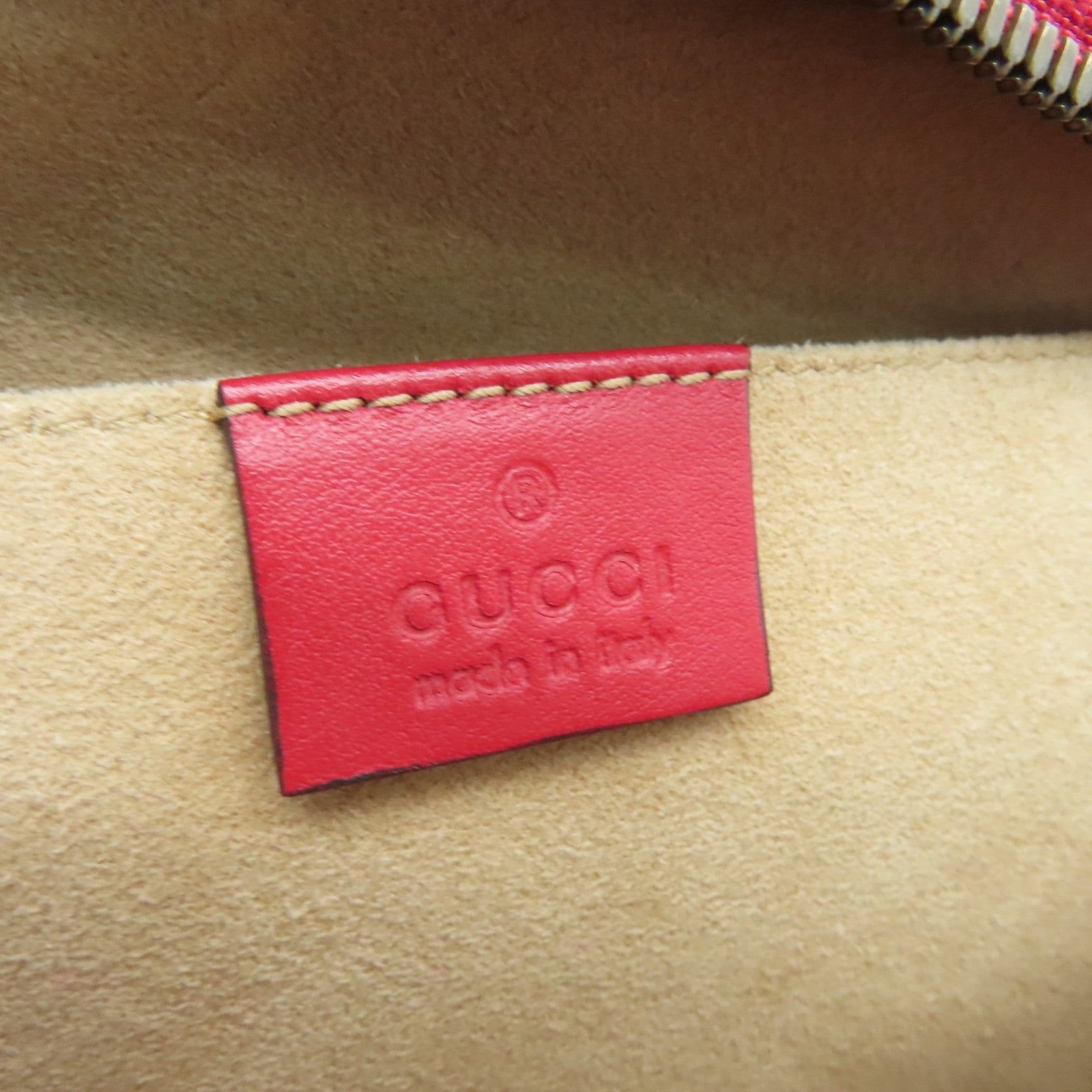 GUCCI cowhide leather GG Mormont gold buckle chain shoulder bag red