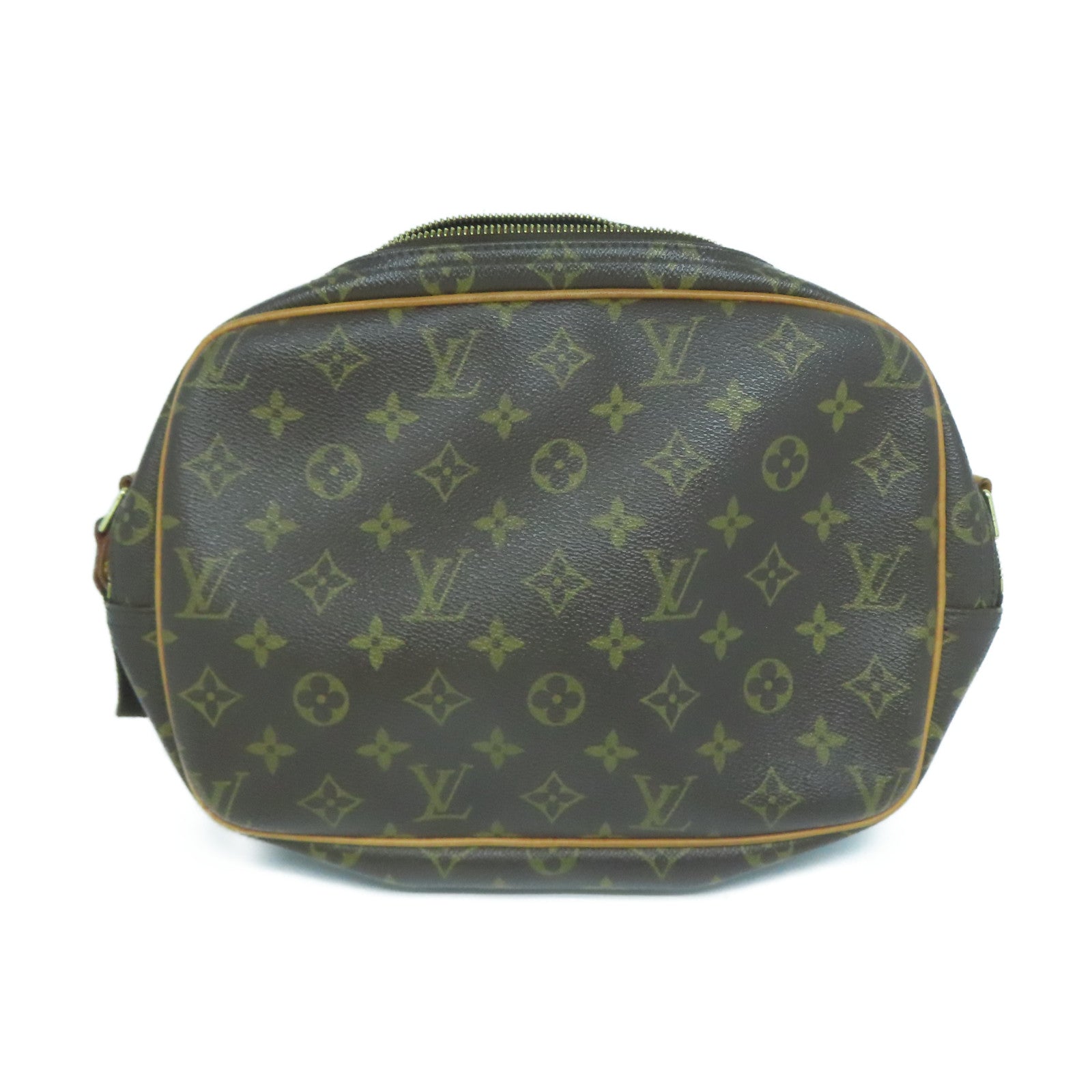 LOUIS VUITTON Monogram Reporter PM金扣肩背袋啡色