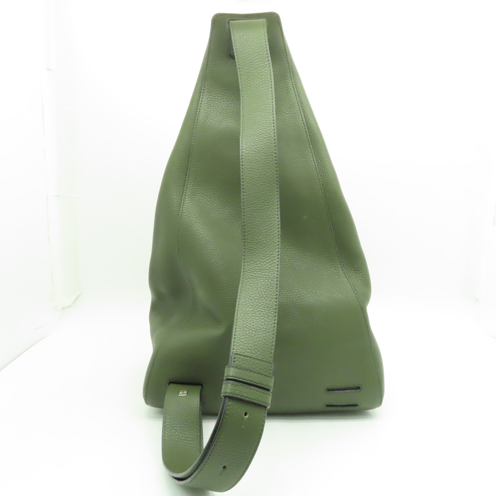 LOEWE 牛皮皮革Hand Bag銀扣肩背袋綠色