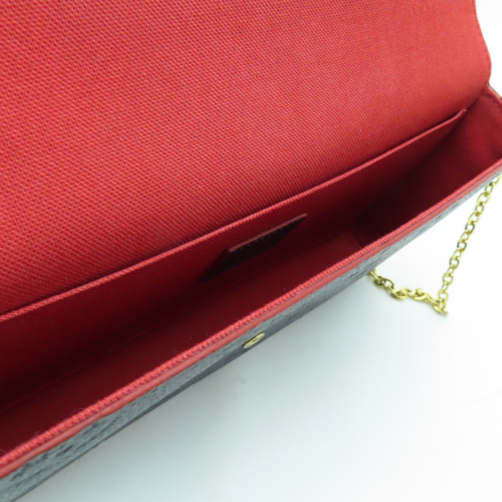 LOUIS VUITTON Monogram Empreinte Pochette Felicie金扣鏈帶肩背袋深藍色