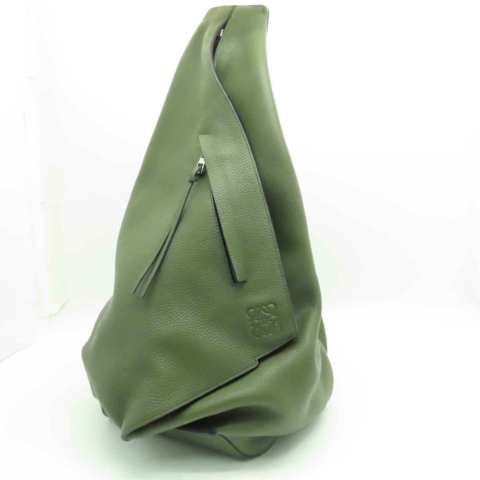 LOEWE 牛皮皮革Hand Bag銀扣肩背袋綠色