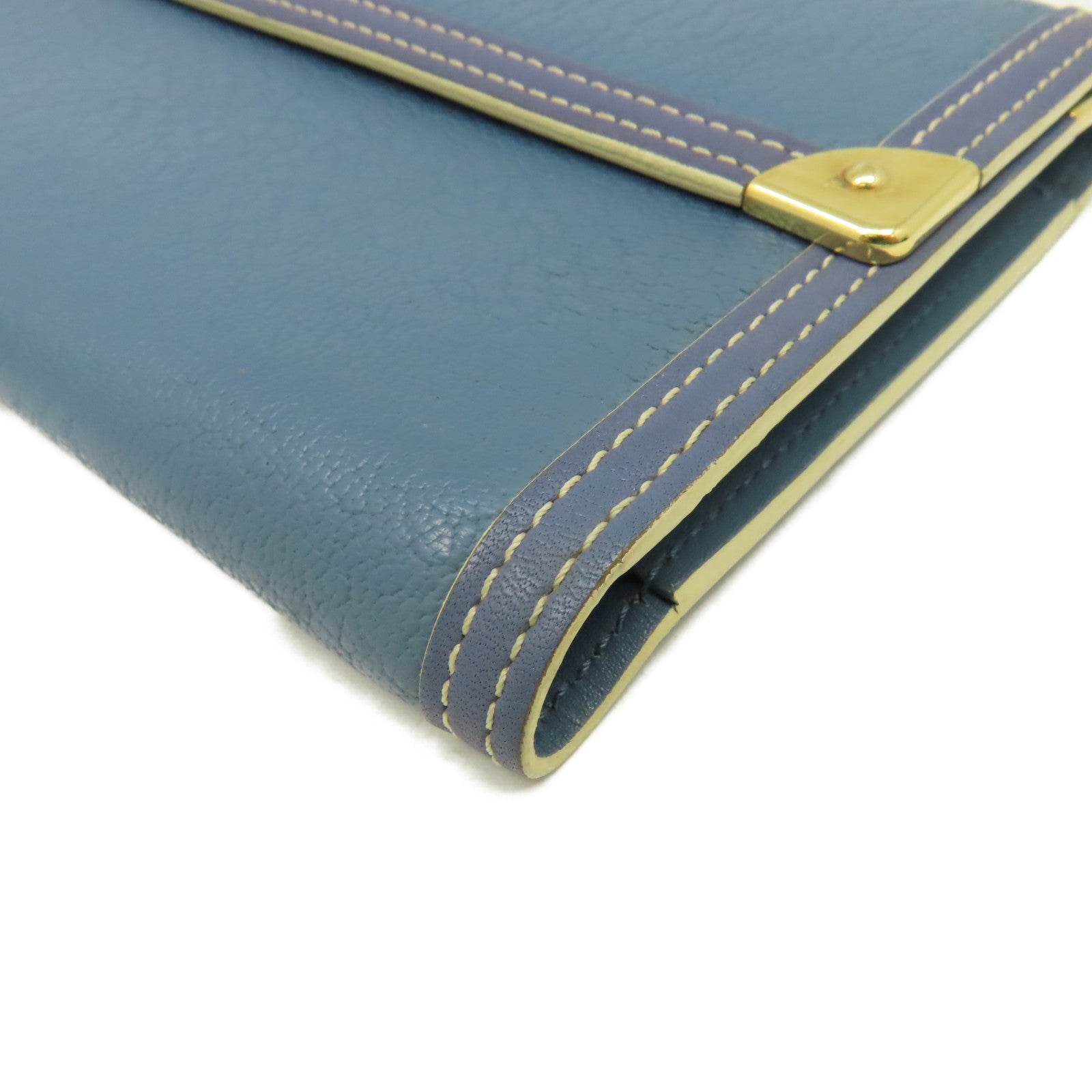LOUIS VUITTON 山羊皮革Long Wallet長錢包藍色
