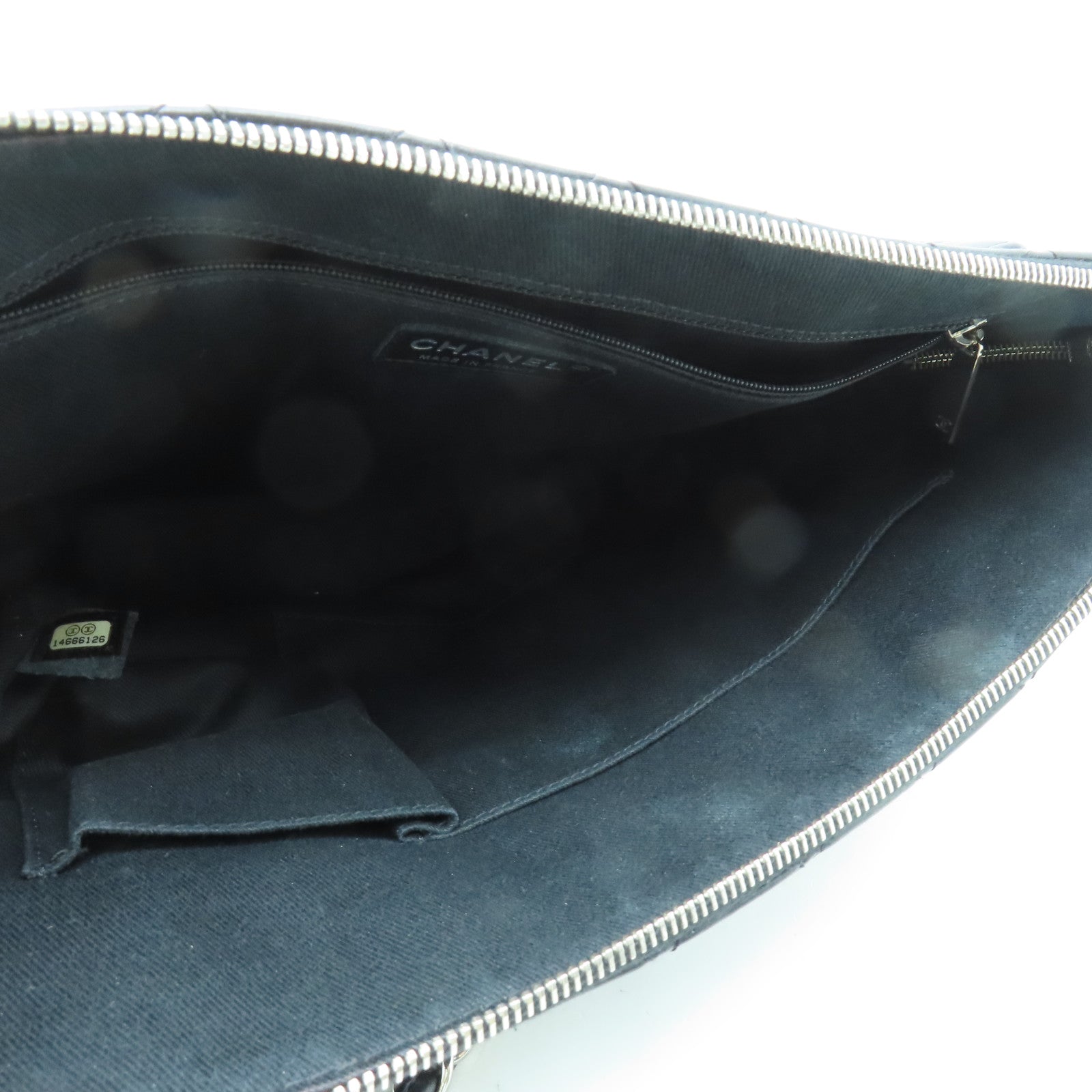 CHANEL 菱格牛皮皮革Shoulder Bag銀扣肩背袋黑色