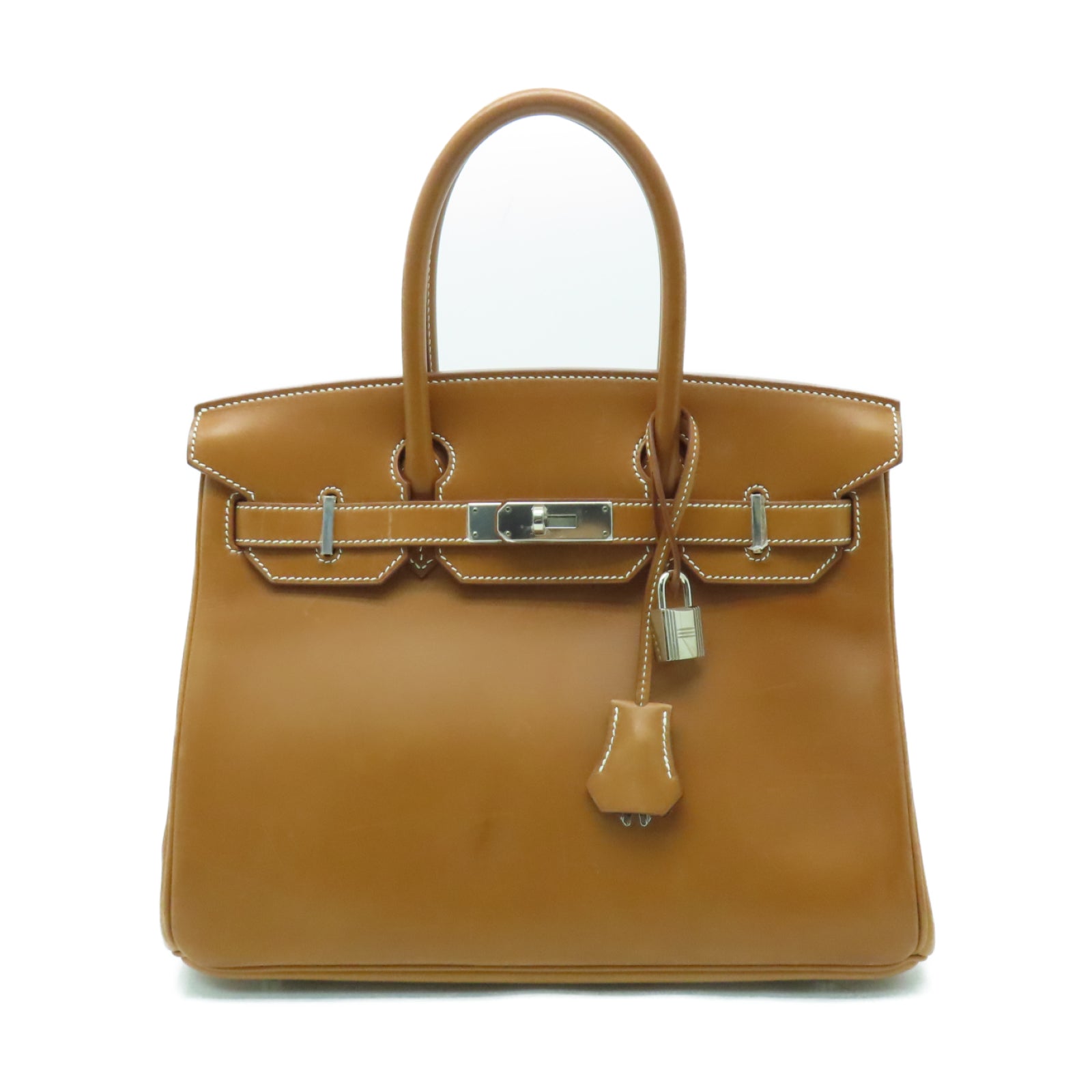 HERMES Barenia皮革Birkin 30銀扣手挽袋Gold經典駝色