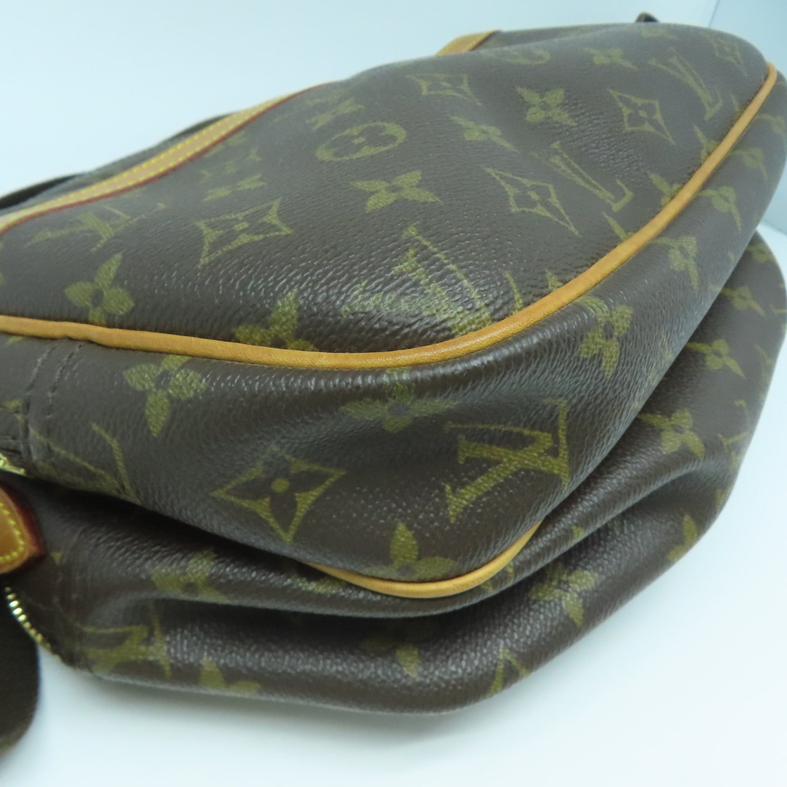 LOUIS VUITTON Monogram Reporter PM金扣肩背袋啡色