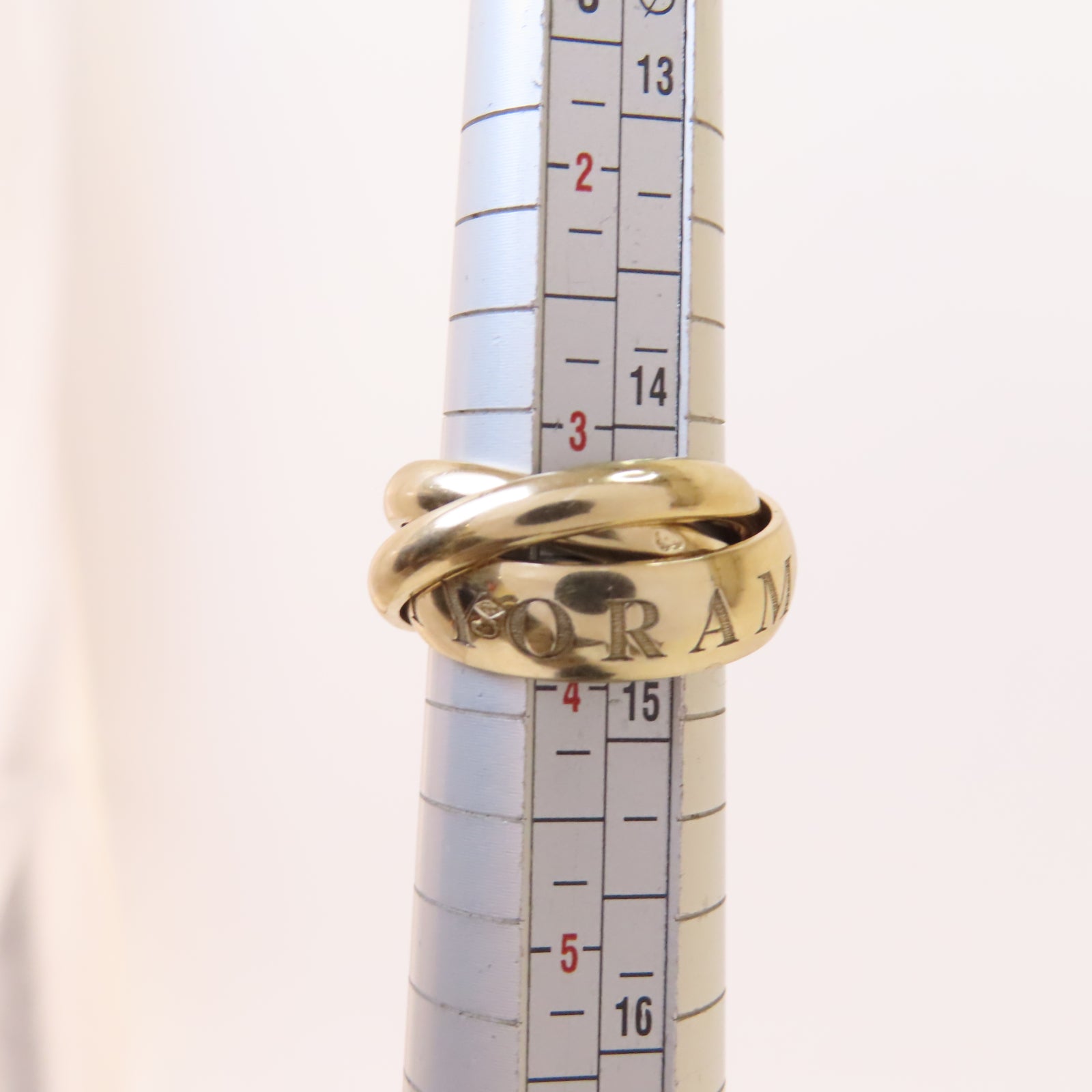 CARTIER 18K黃金Vintage Trinity Ring戒指#46/US#3.5