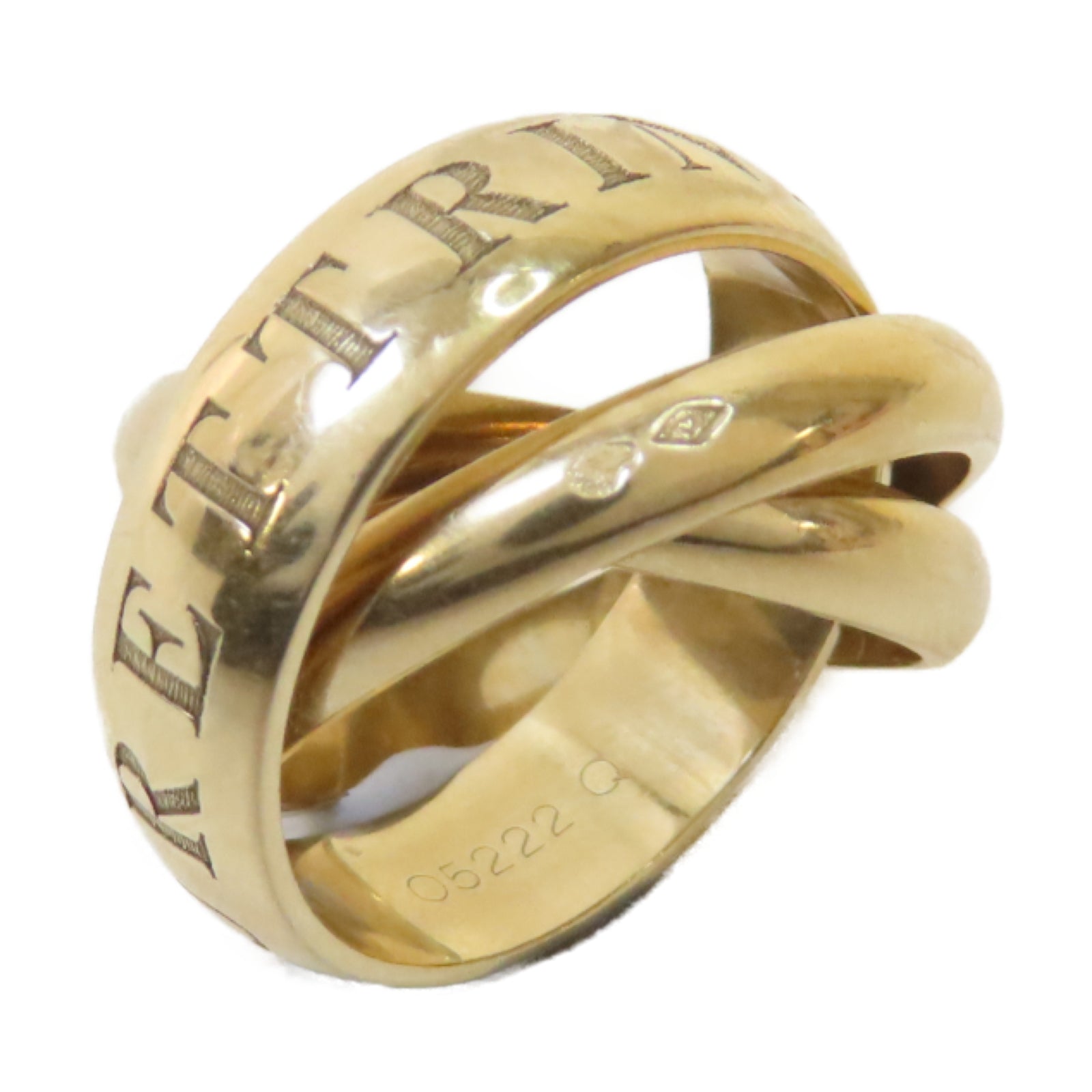 CARTIER 18K黃金Vintage Trinity Ring戒指#46/US#3.5