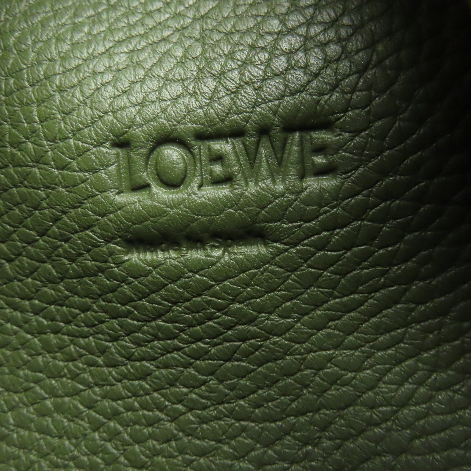 LOEWE 牛皮皮革Hand Bag銀扣肩背袋綠色