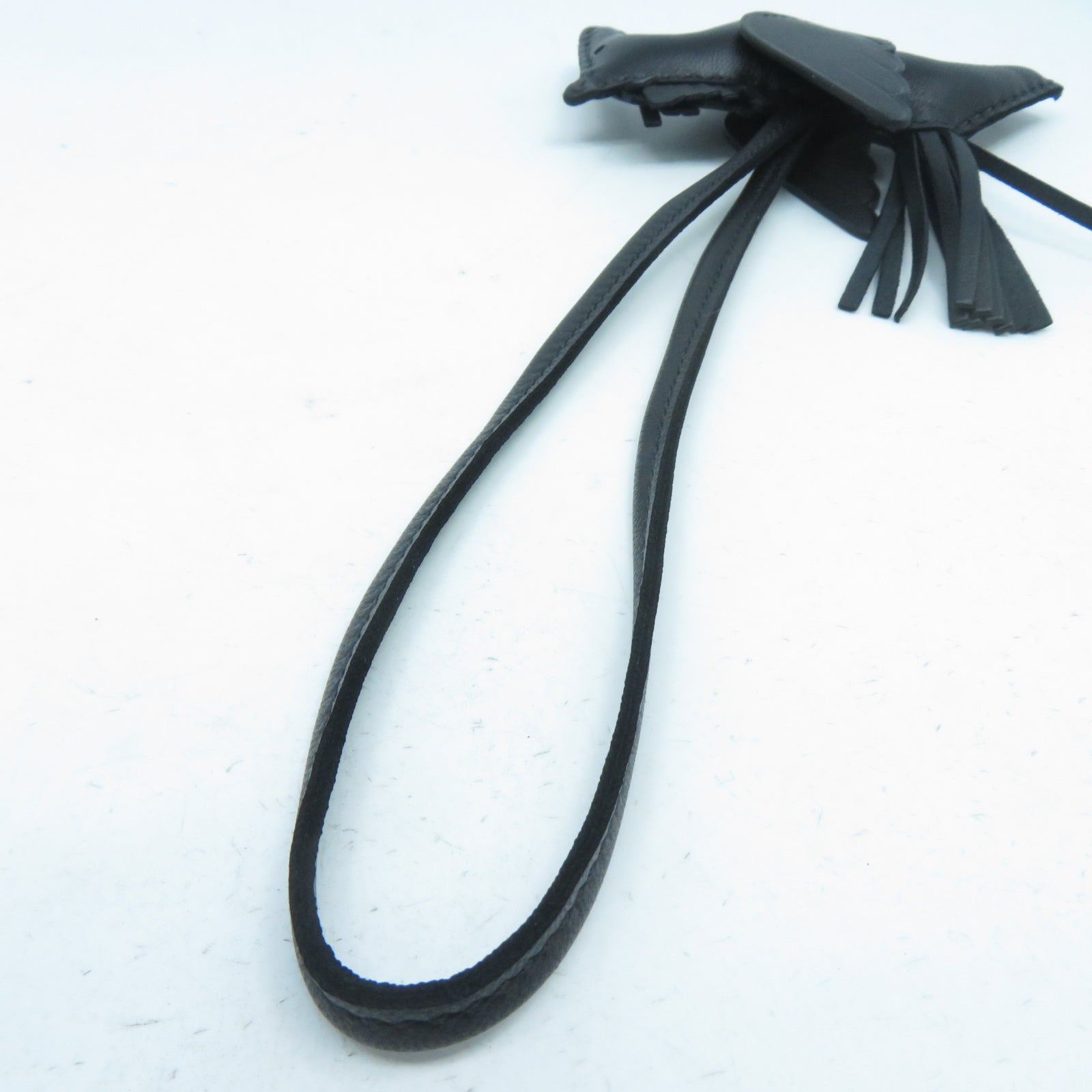 HERMES Swift皮革Rodeo Pegase PM吊飾黑色