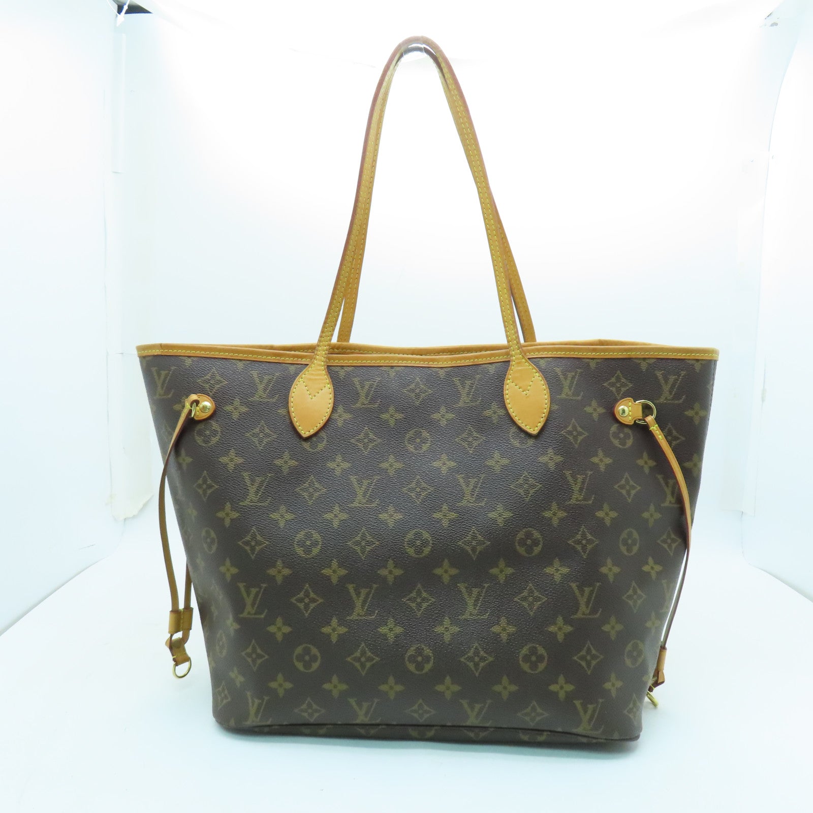 LOUIS VUITTON Monogram NeveFull MM金扣肩背袋棕色