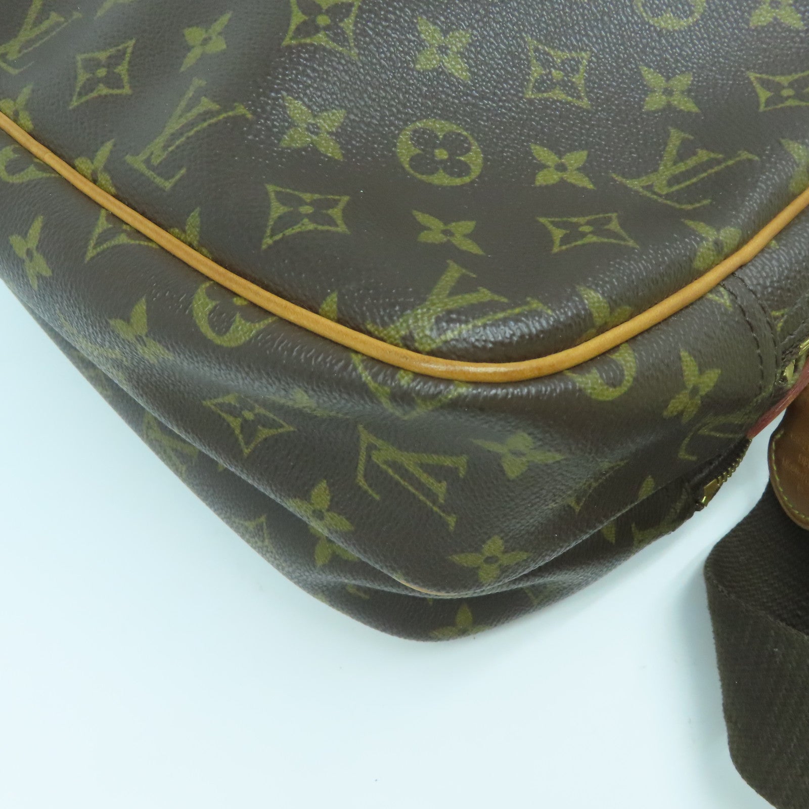 LOUIS VUITTON Monogram Reporter PM金扣肩背袋啡色
