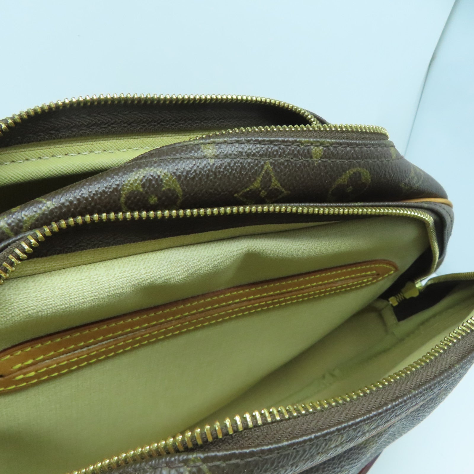 LOUIS VUITTON Monogram Reporter PM金扣肩背袋啡色