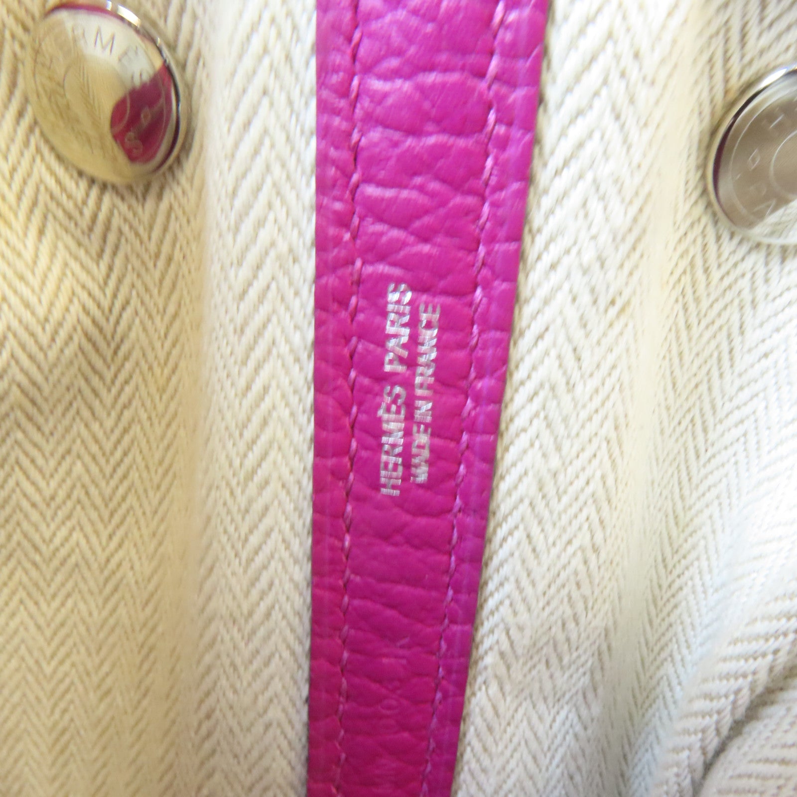 HERMES Negonda皮革Garden Party TPM銀扣手挽袋Rose Pourpre紫玫瑰色