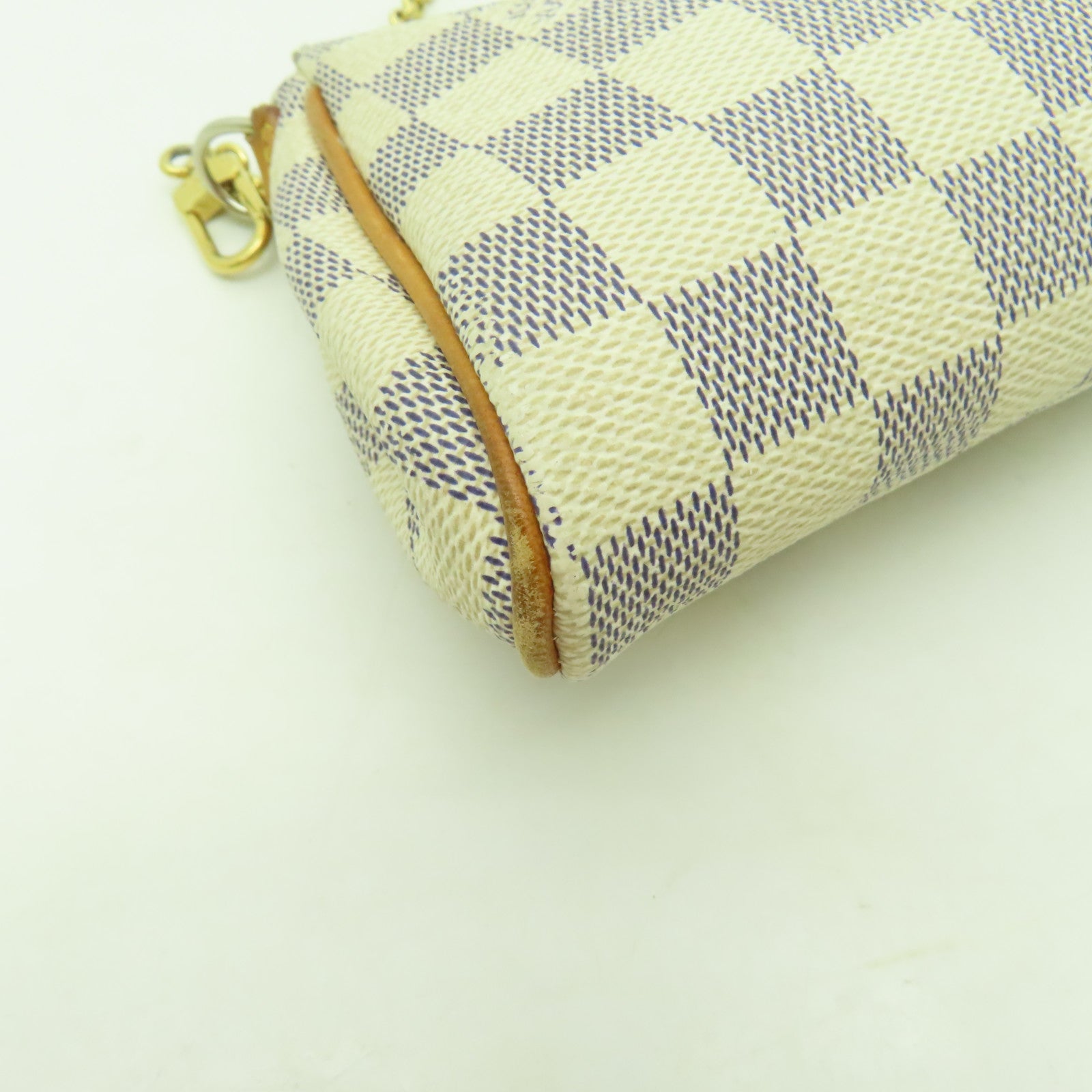 LOUIS VUITTON Damier Azur Eva金扣手挽肩背兩用袋白色