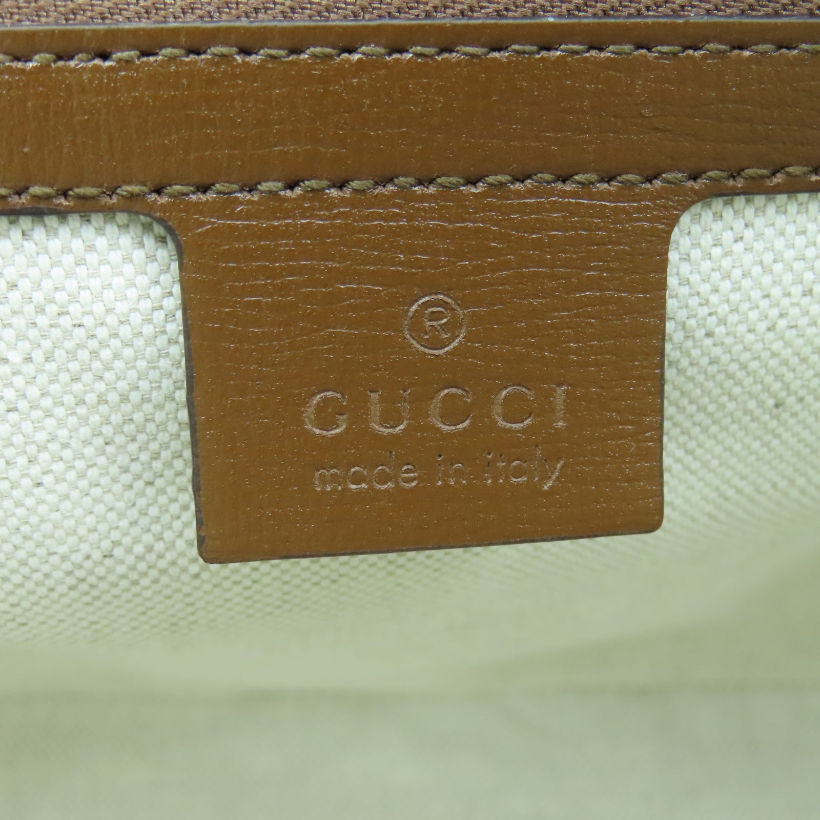 GUCCI 塗層帆布Horsebit 1955 Small金扣手挽肩背兩用袋棕色