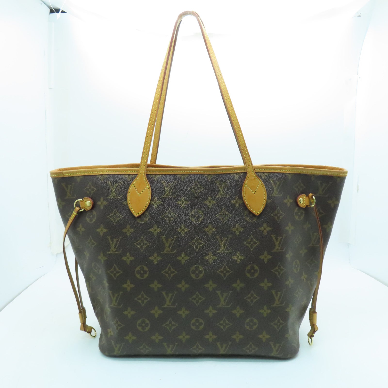 LOUIS VUITTON Monogram NeveFull MM金扣肩背袋棕色