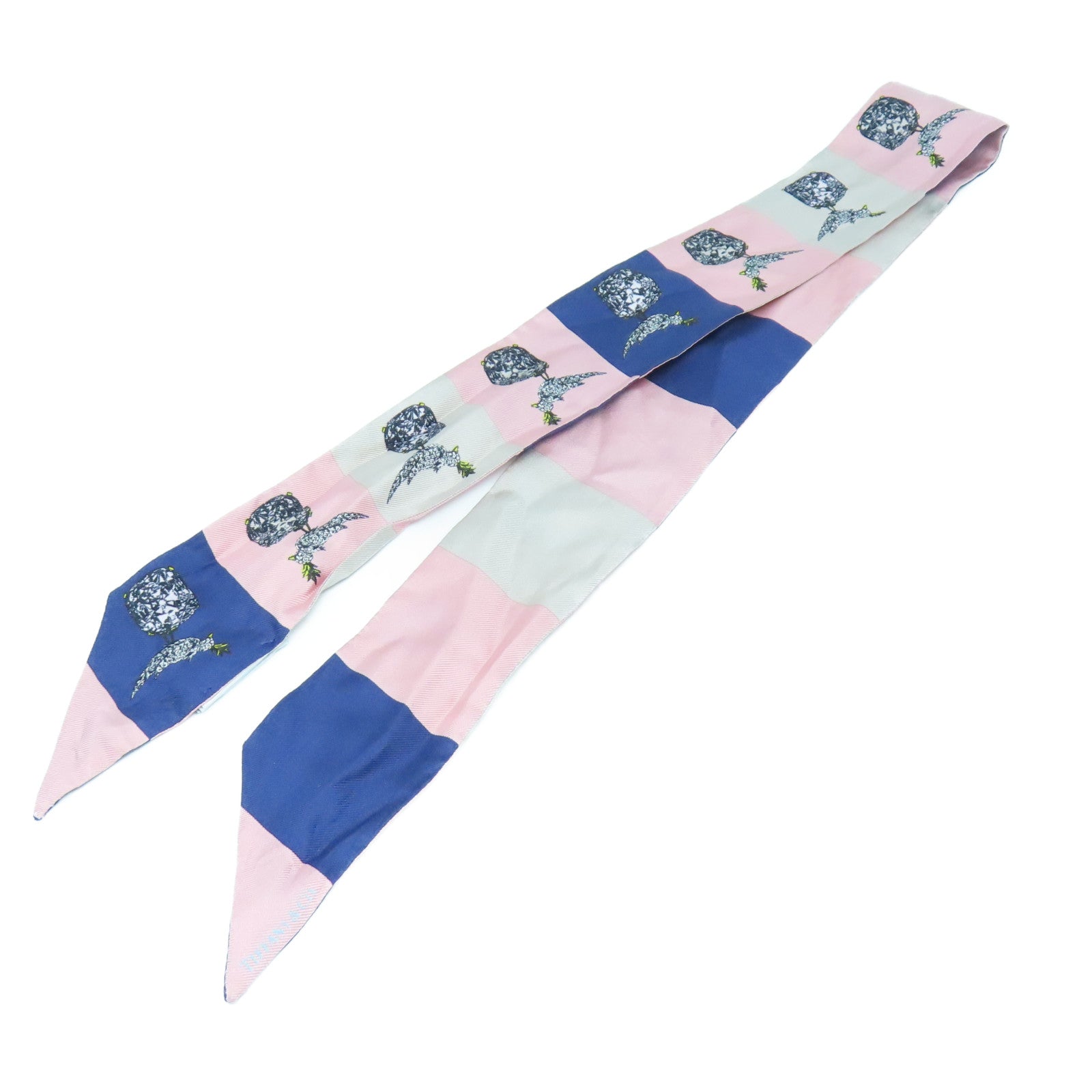TIFFANY&amp;CO Silk Scarf Pink/Blue