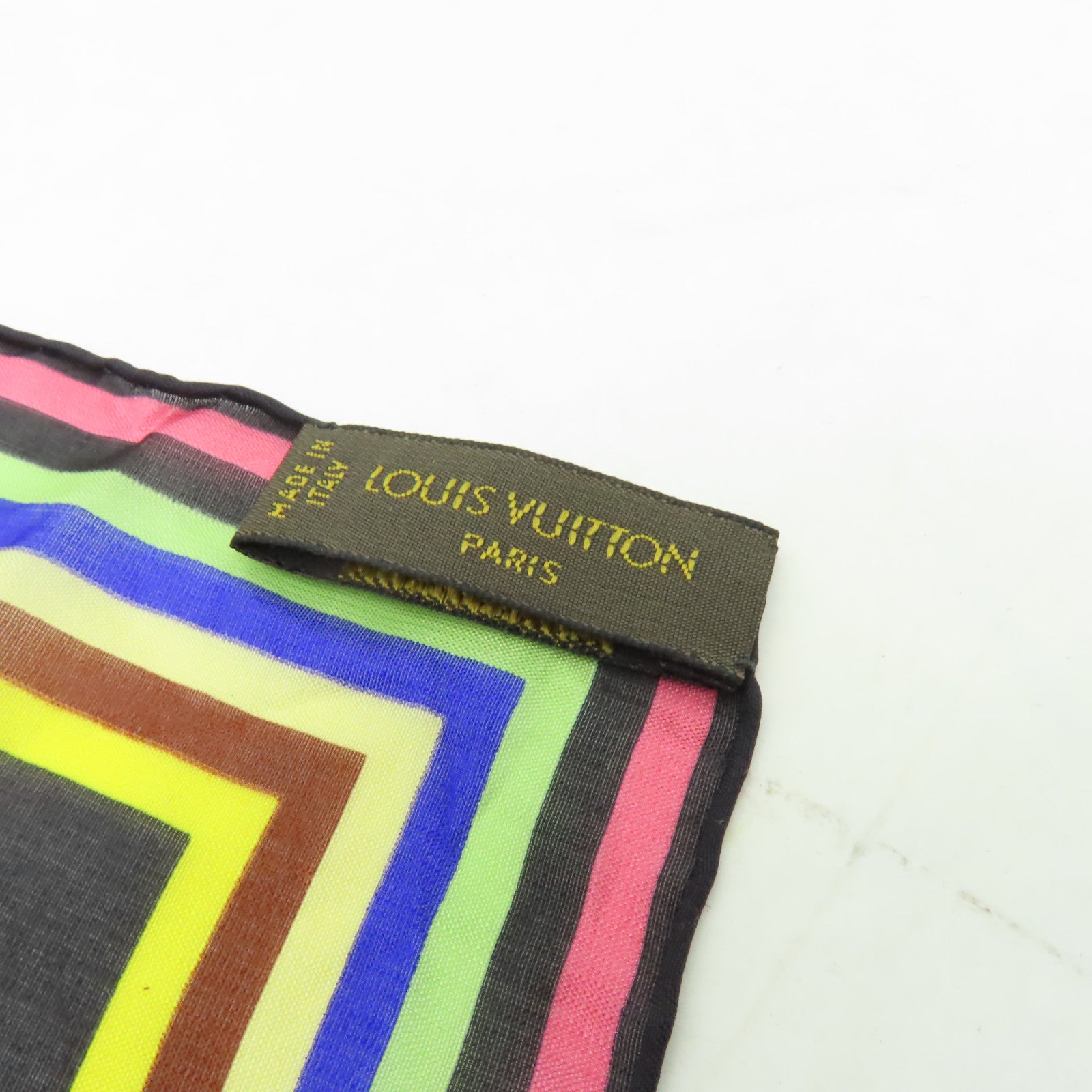 LOUIS VUITTON 絲質Scarf絲巾黒色/彩色