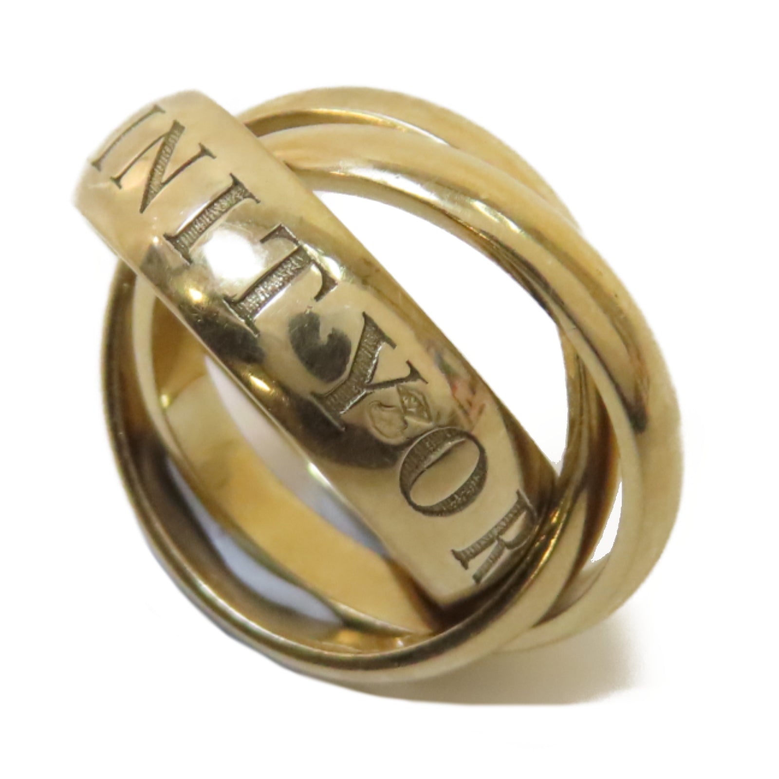 CARTIER 18K黃金Vintage Trinity Ring戒指#46/US#3.5