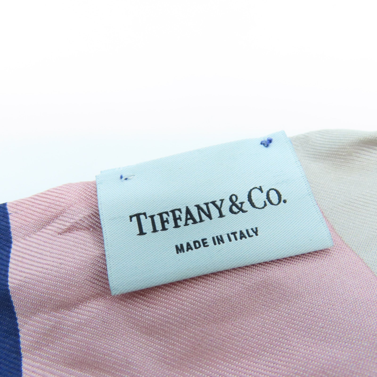 TIFFANY&amp;CO Silk Scarf Pink/Blue