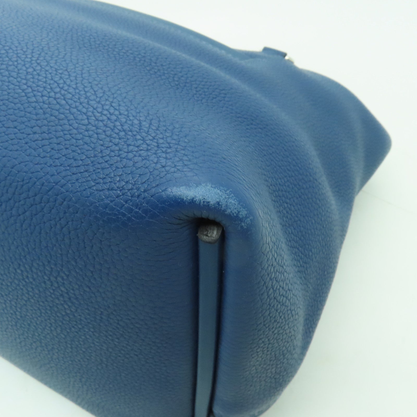 HERMES Clemence皮革24/24 29CM銀扣手挽肩背兩用袋深藍色