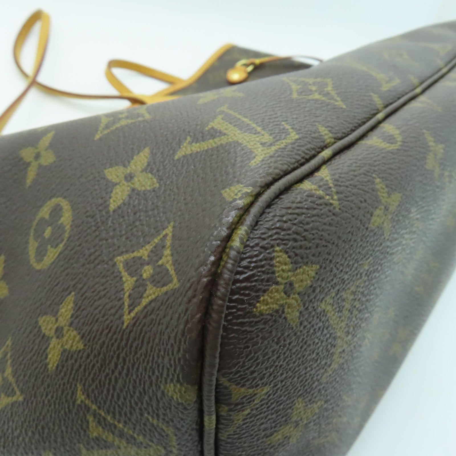 LOUIS VUITTON Monogram NeveFull MM金扣肩背袋棕色