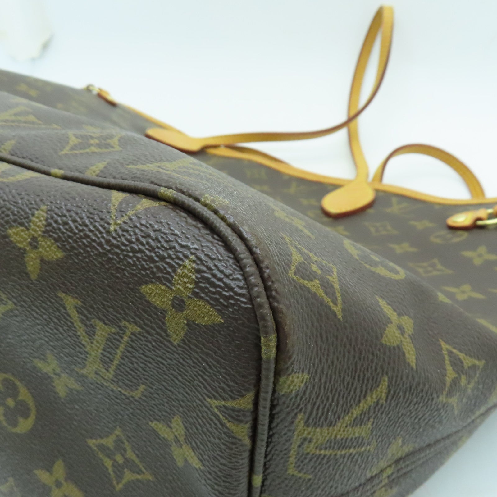 LOUIS VUITTON Monogram NeveFull MM金扣肩背袋棕色